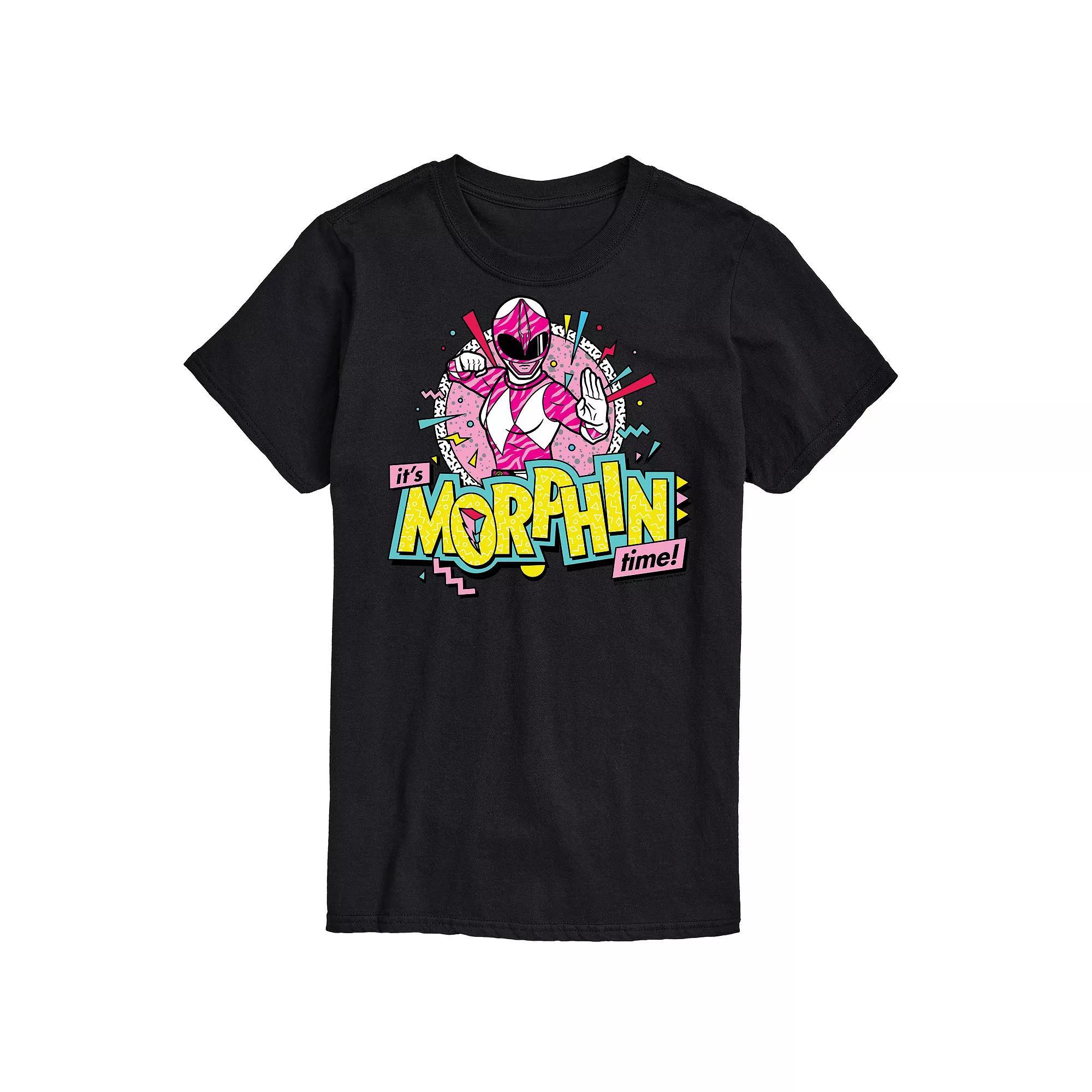 Mens Power Rangers Morphin Time Pink Graphic Tee Product Image