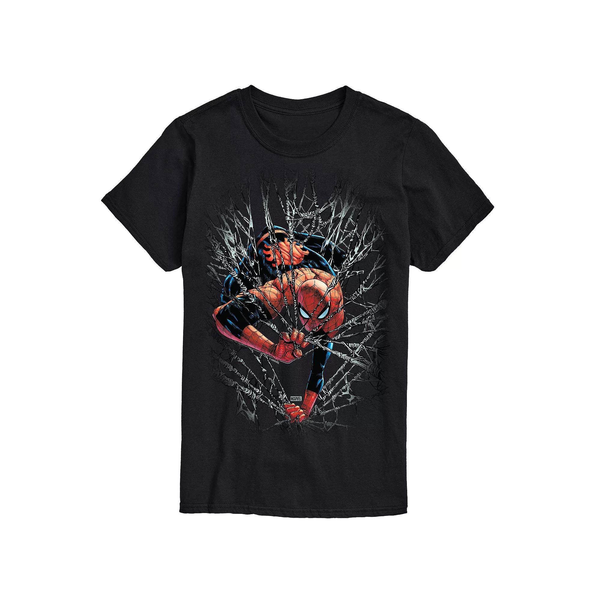 Big & Tall Marvel Spider-Man Web Graphic Tee, Mens Product Image
