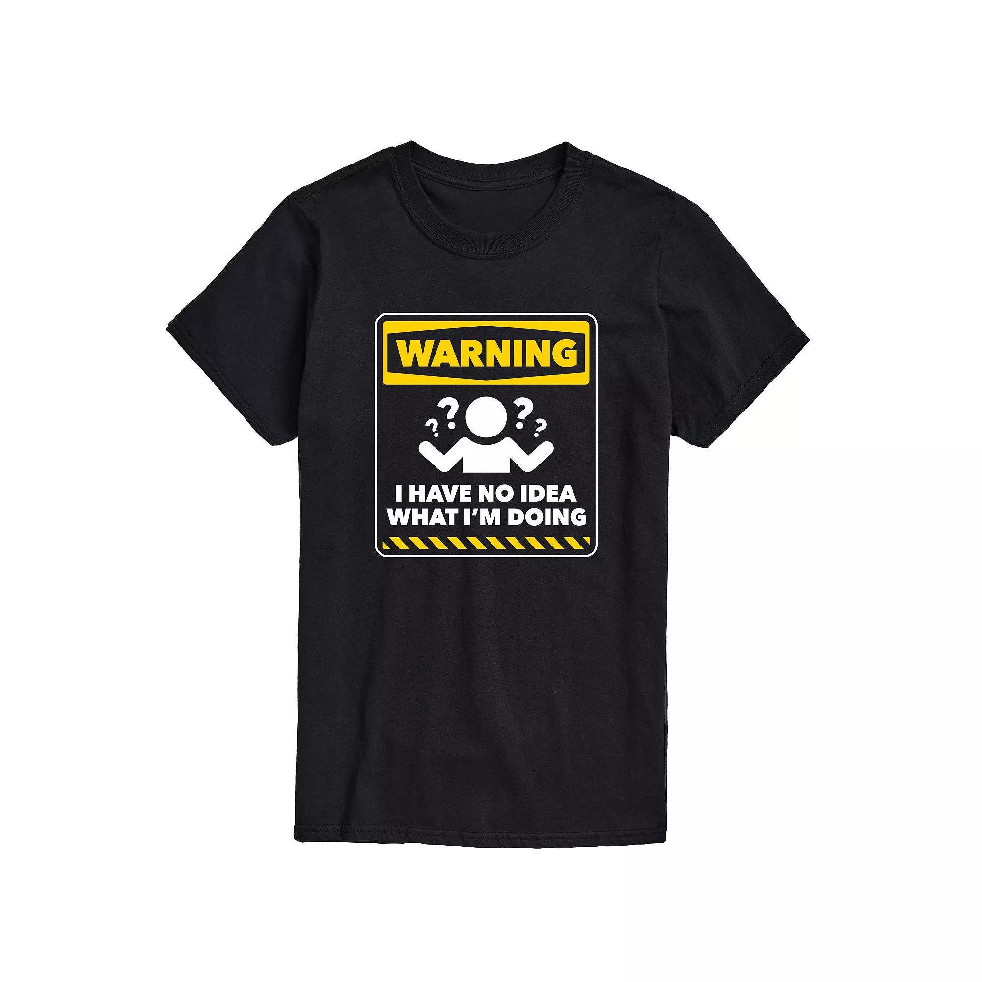 Mens Warning No Idea Tee Product Image