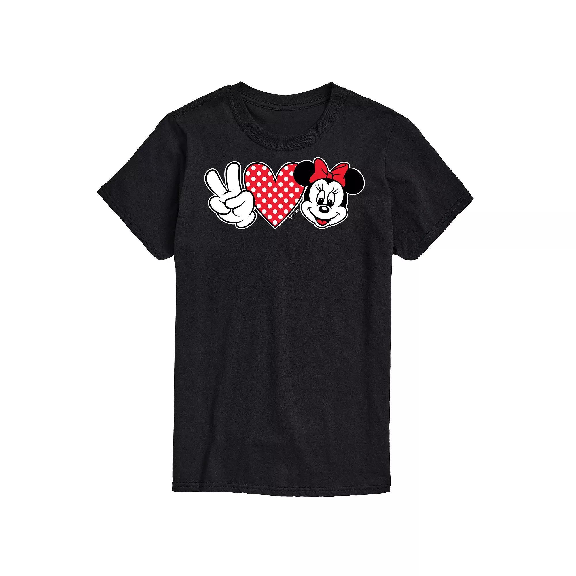 Disney's Minnie Mouse Men's Peace Love Minnie Graphic Tee, Size: XL, Green Product Image