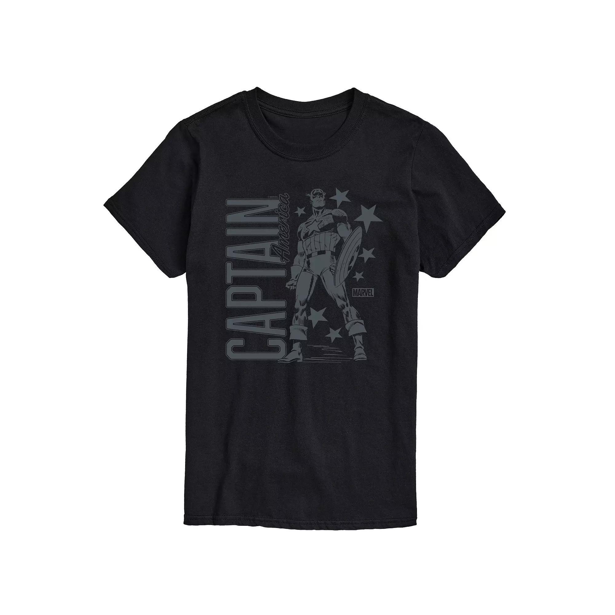 Mens Marvel Captain America Monochrome Graphic Tee Product Image