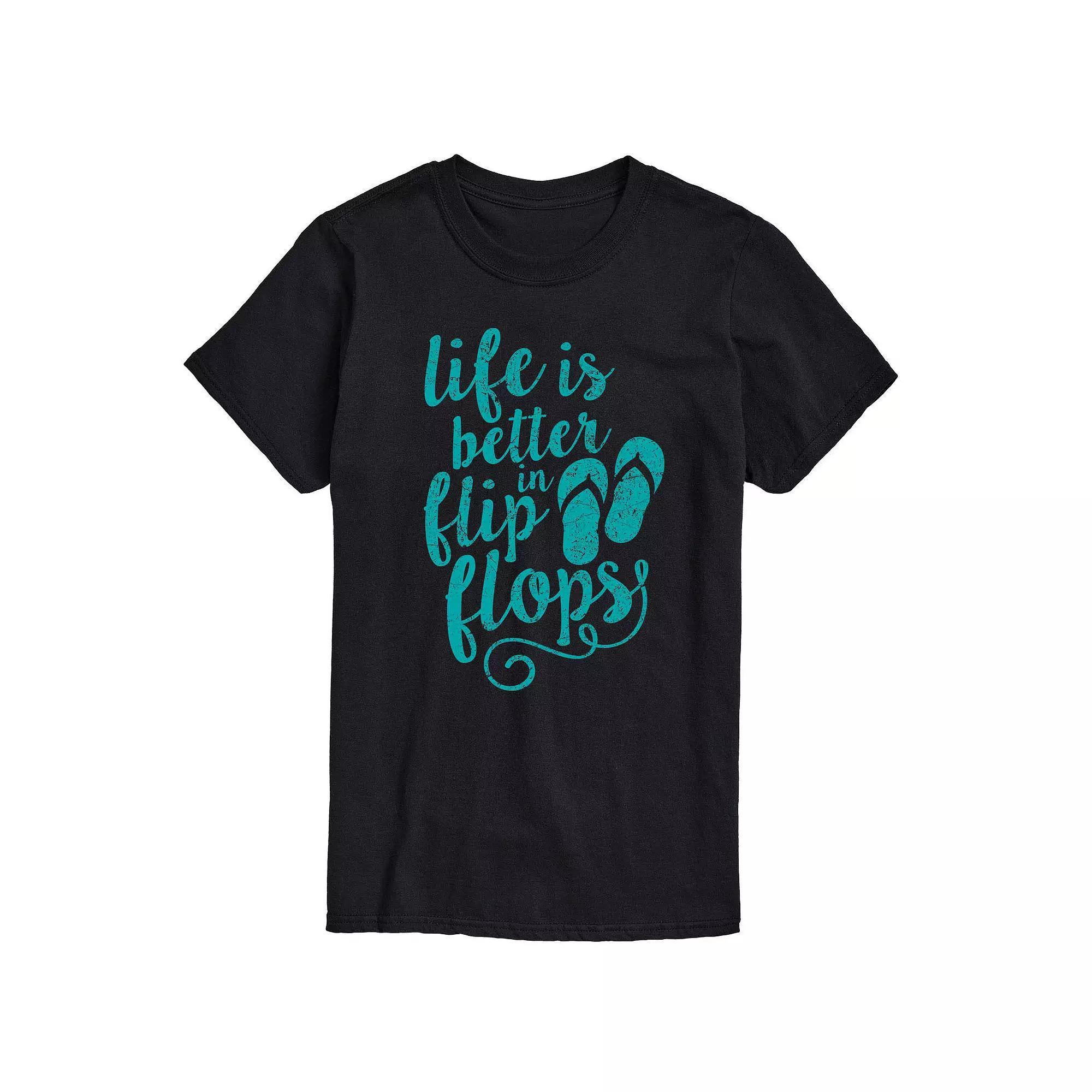 Big & Tall Life Better In Flip Flops Tee, Mens Product Image