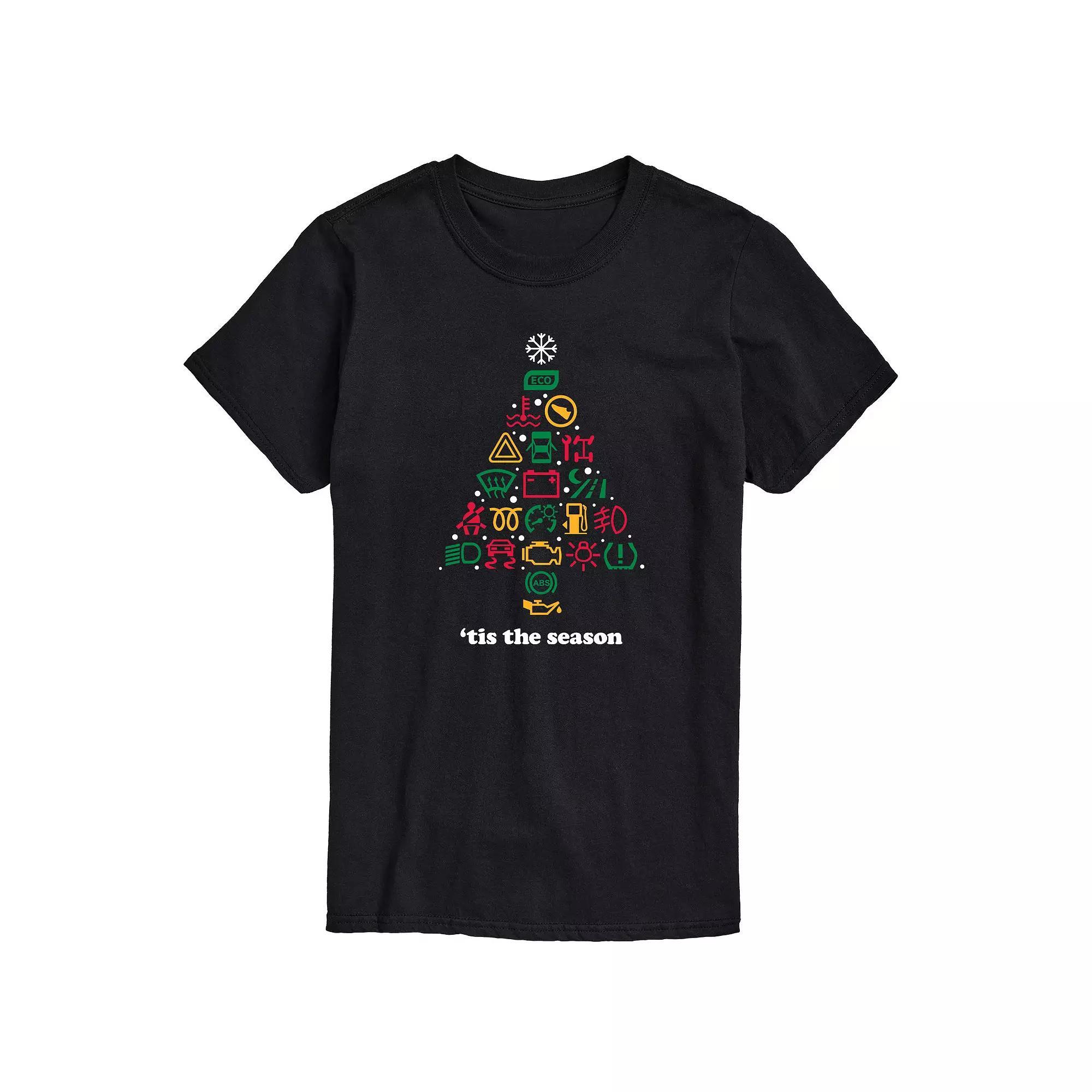 Mens Car Dashboard Christmas Tree Graphic Tee Product Image