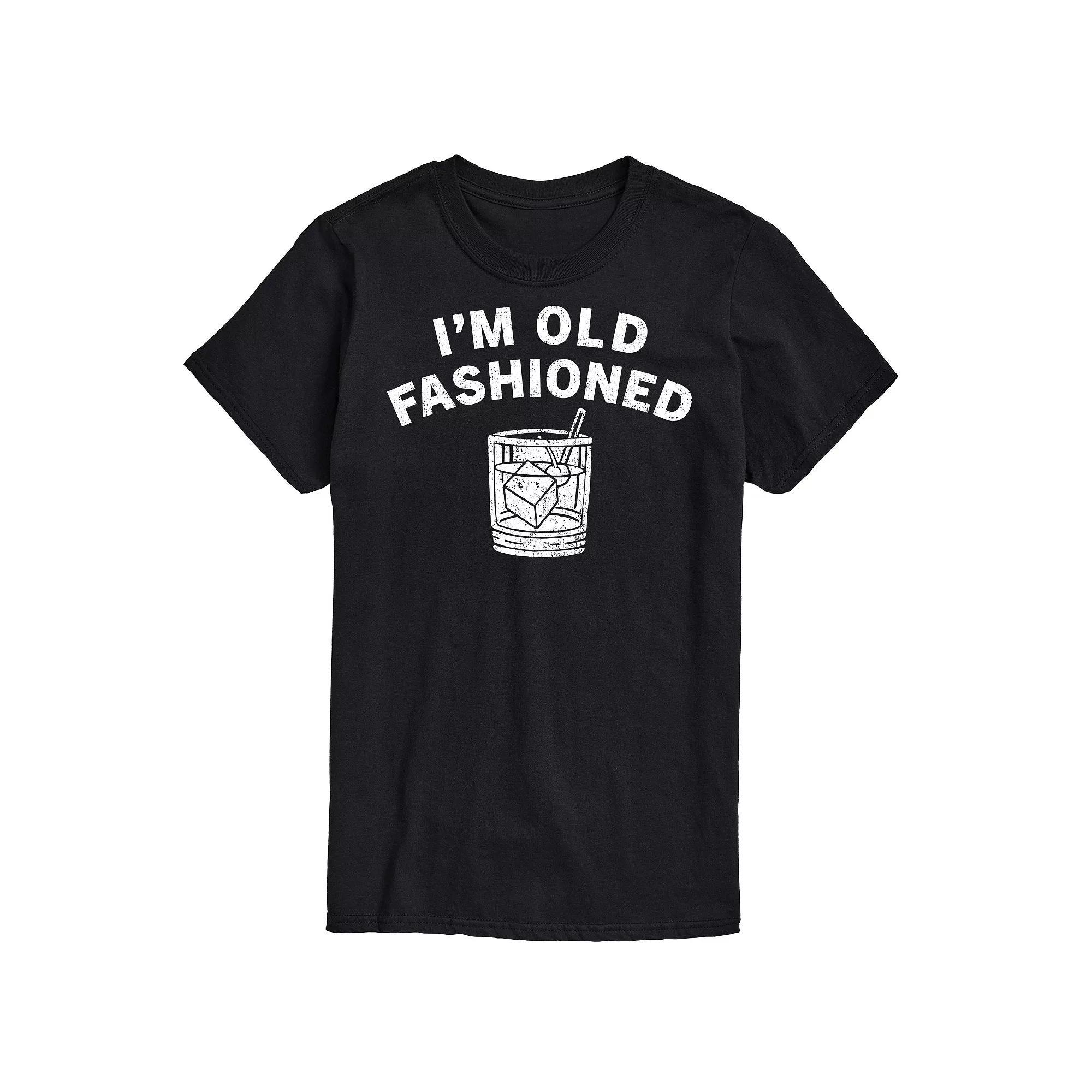 Big & Tall "Im Old Fashioned" Graphic Tee, Men's, Size: 4XL Tall, Black Product Image