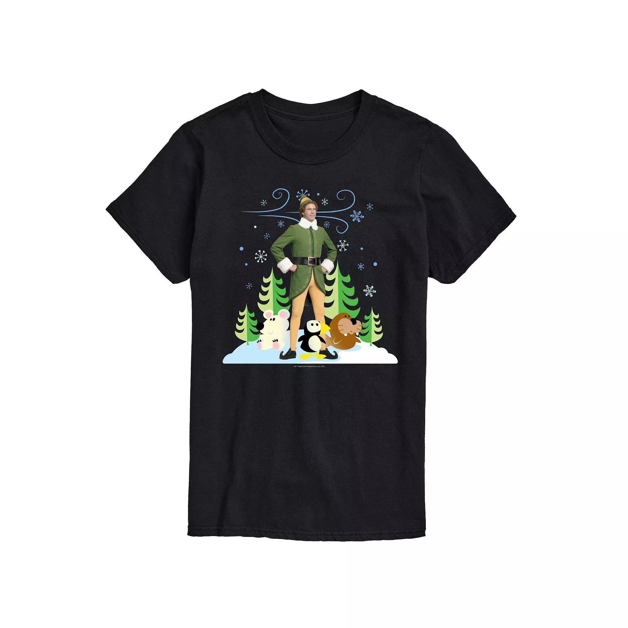 Big & Tall Elf Buddy And Arctic Puppets Graphic Tee, Mens Blue Product Image
