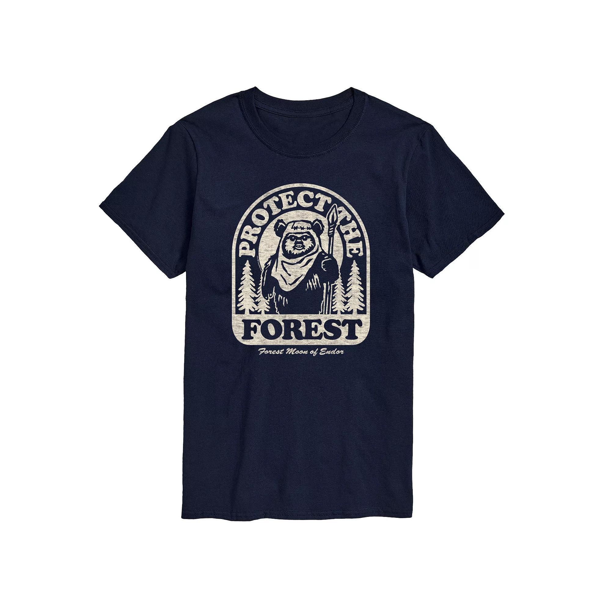 Mens Star Wars Ewok Protect The Forest Graphic Tee Blue Product Image