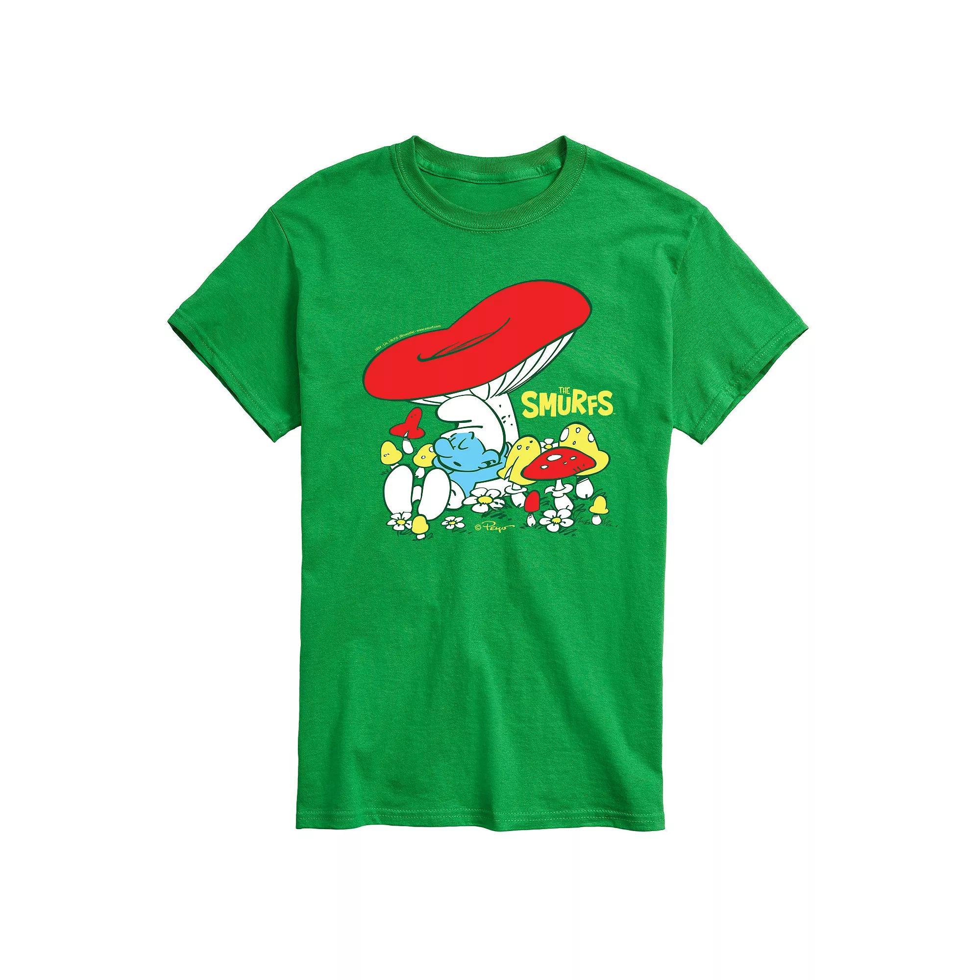 Mens Smurfs Lazy Smurf Graphic Tee Product Image