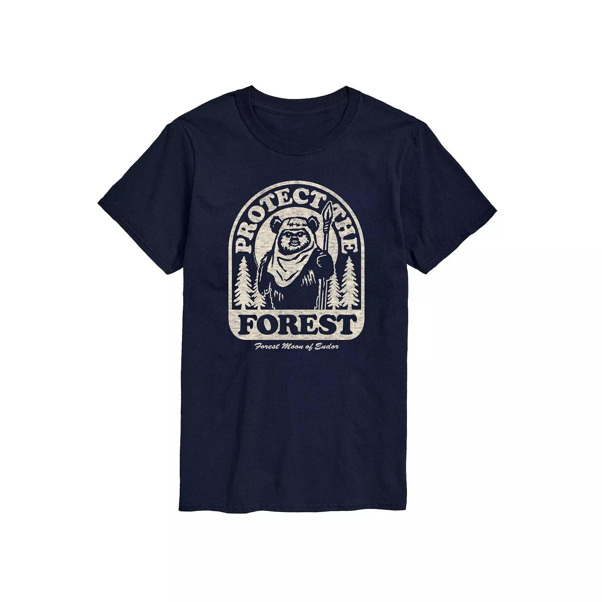 Mens Star Wars Ewok Protect The Forest Graphic Tee Blue Product Image