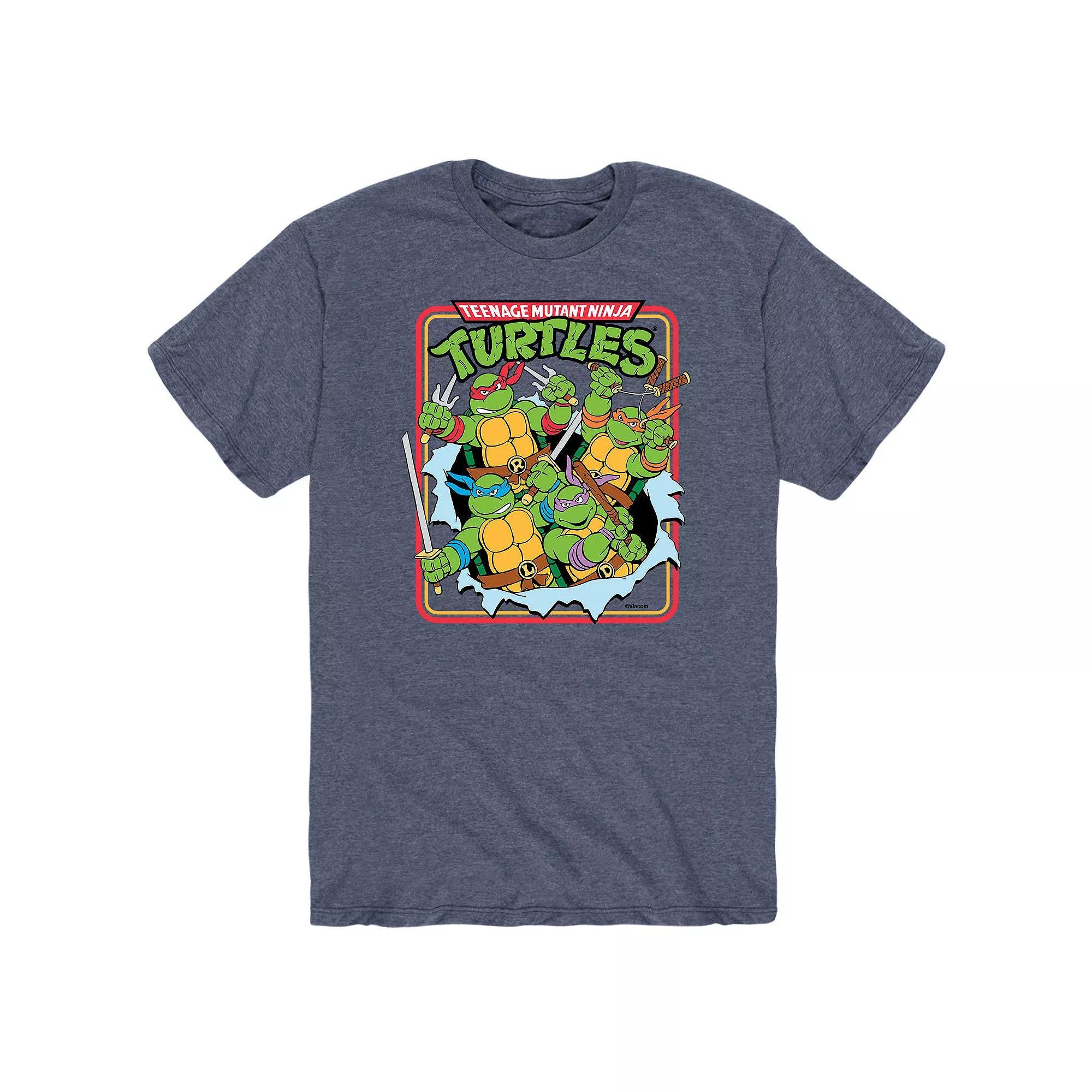 Men's Teenage Mutant Ninja Turtles Ripping Out Of Shirt Tee, Size: XXL, Blue 2 Product Image