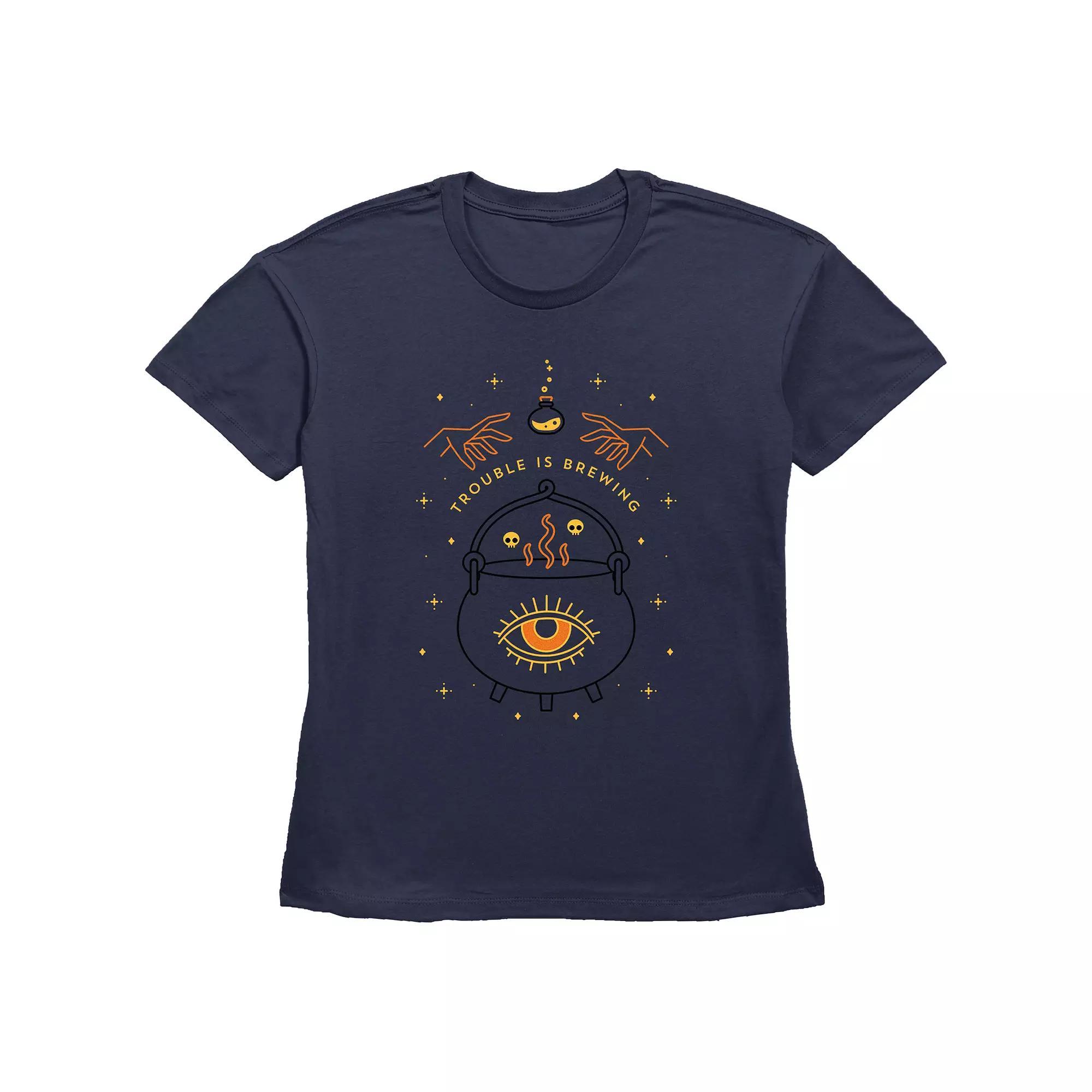Disney's Hocus Pocus Trouble Is Brewing Women's Graphic Tee, Size: XXL, Blue Product Image