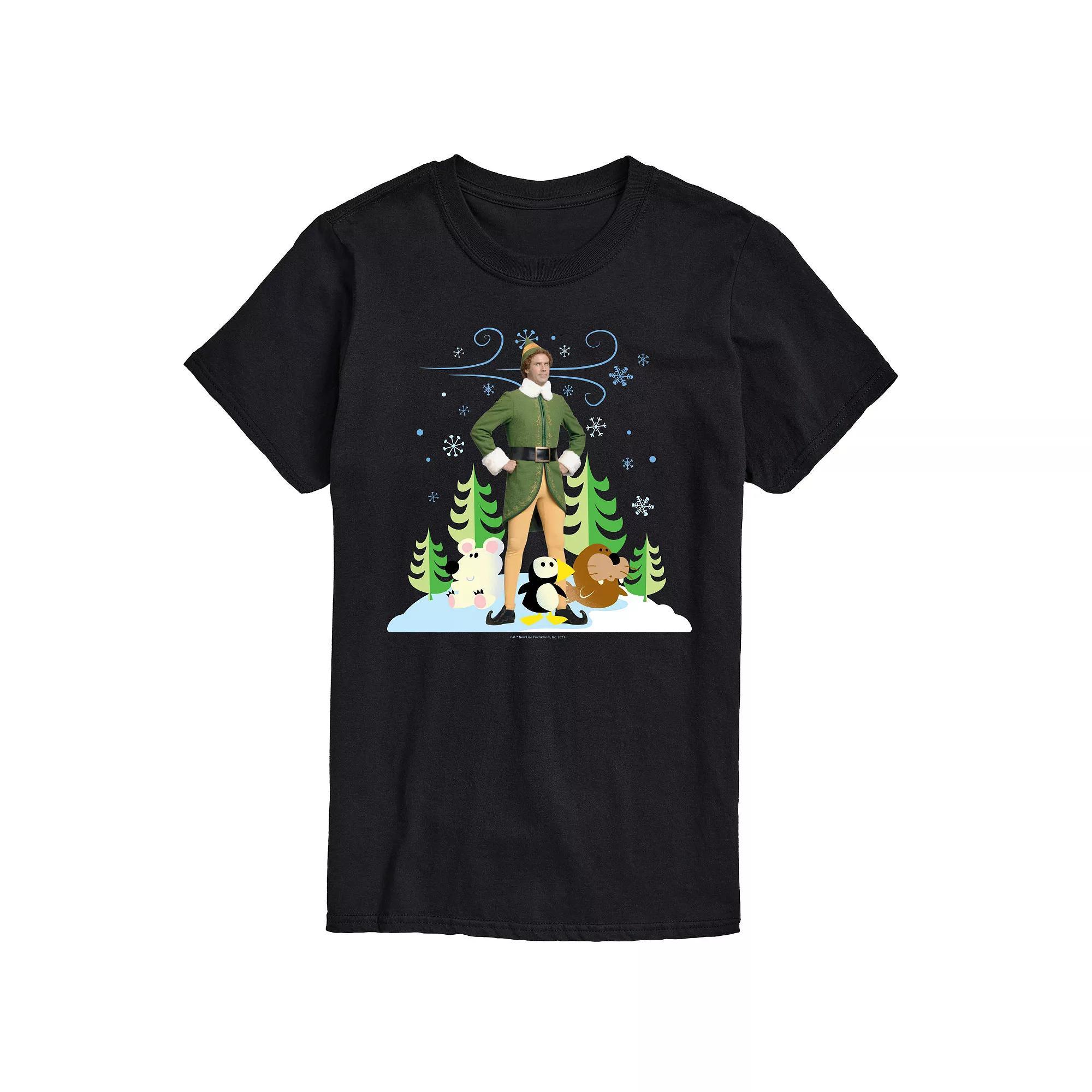 Big & Tall Elf Buddy And Arctic Puppets Graphic Tee, Mens Blue Product Image