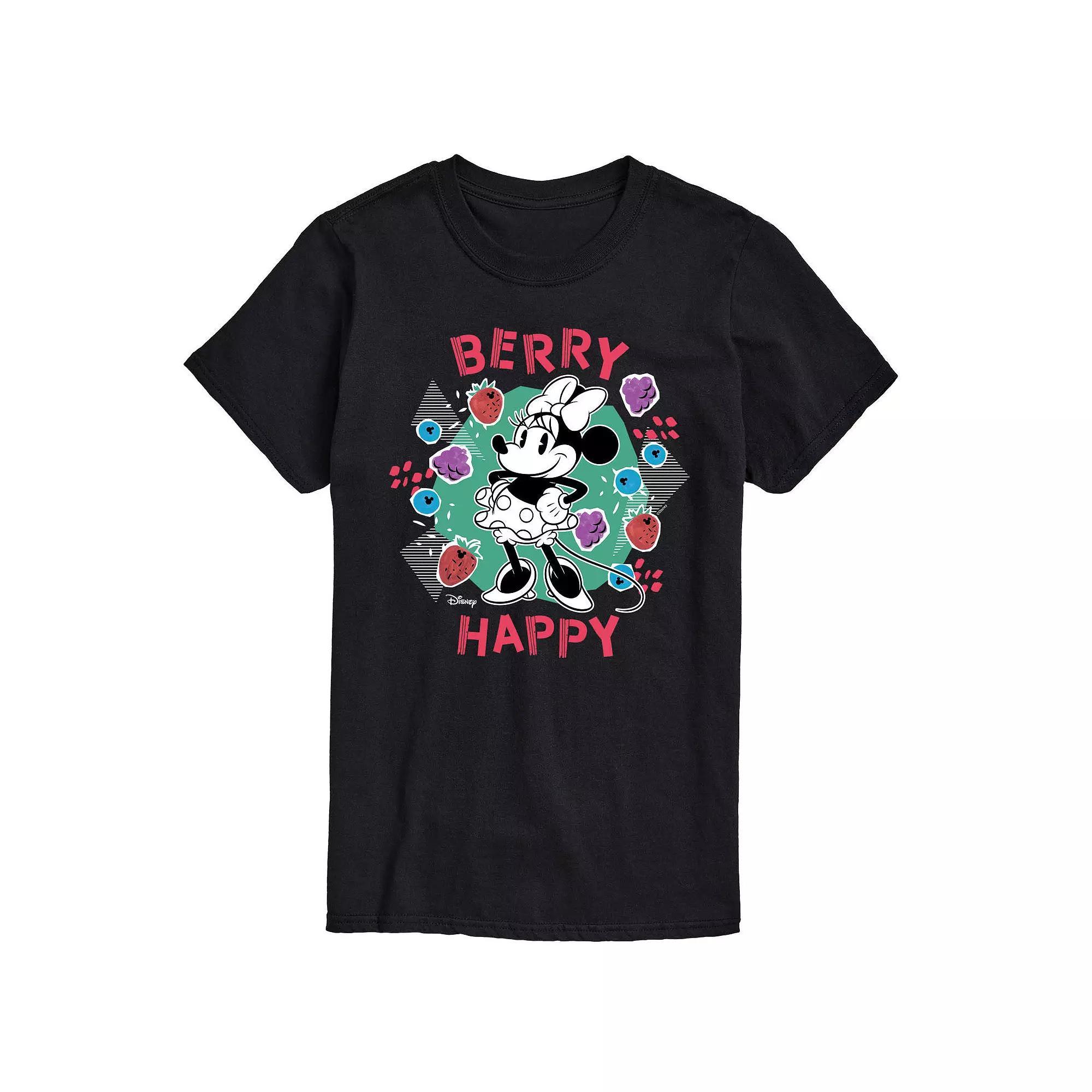 Disneys Minnie Mouse Mens Berry Happy Graphic Tee Product Image