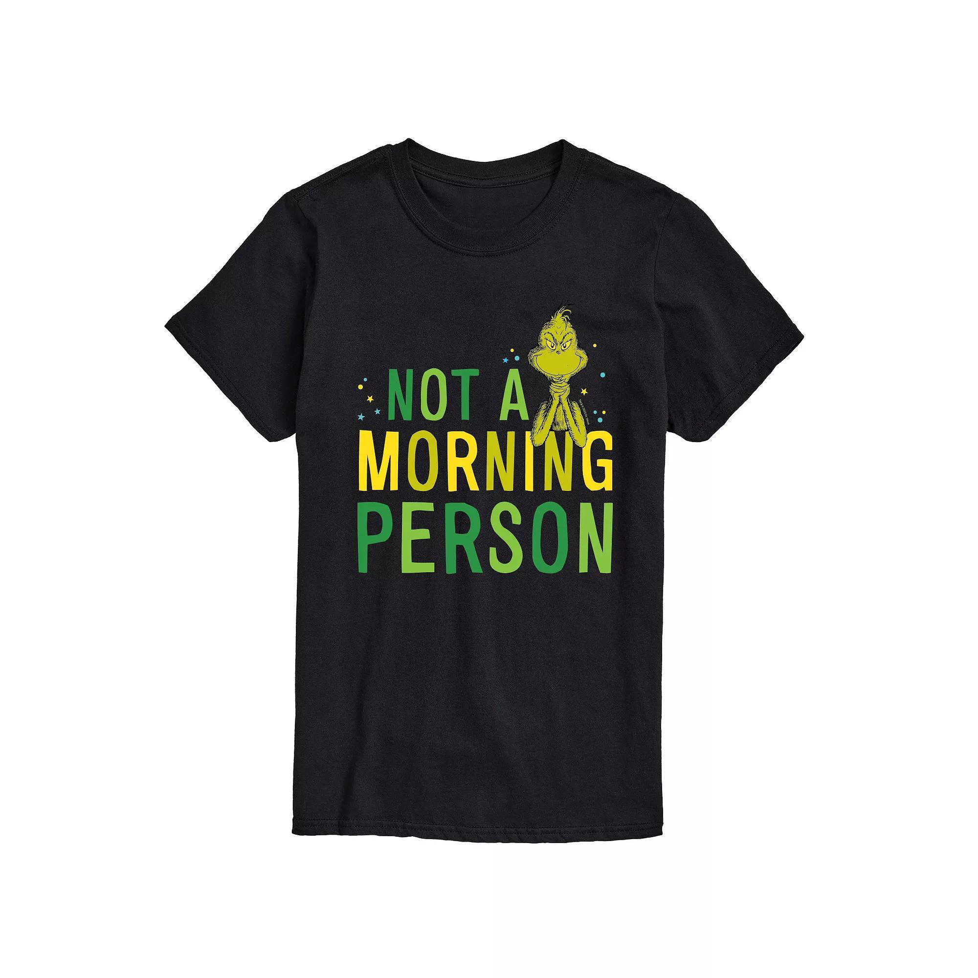 Mens Dr. Seuss Grinch Not A Morning Person Graphic Tee Product Image