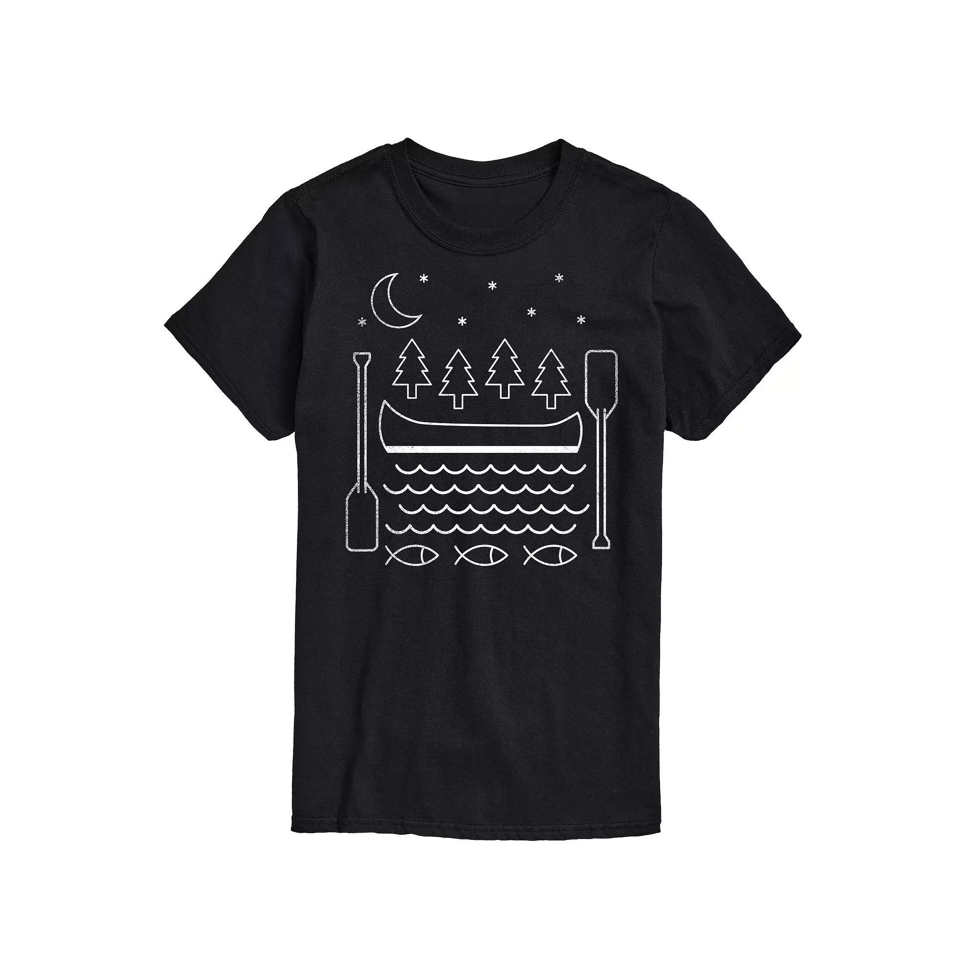 Big & Tall Canoe Line Art Tee, Mens Product Image