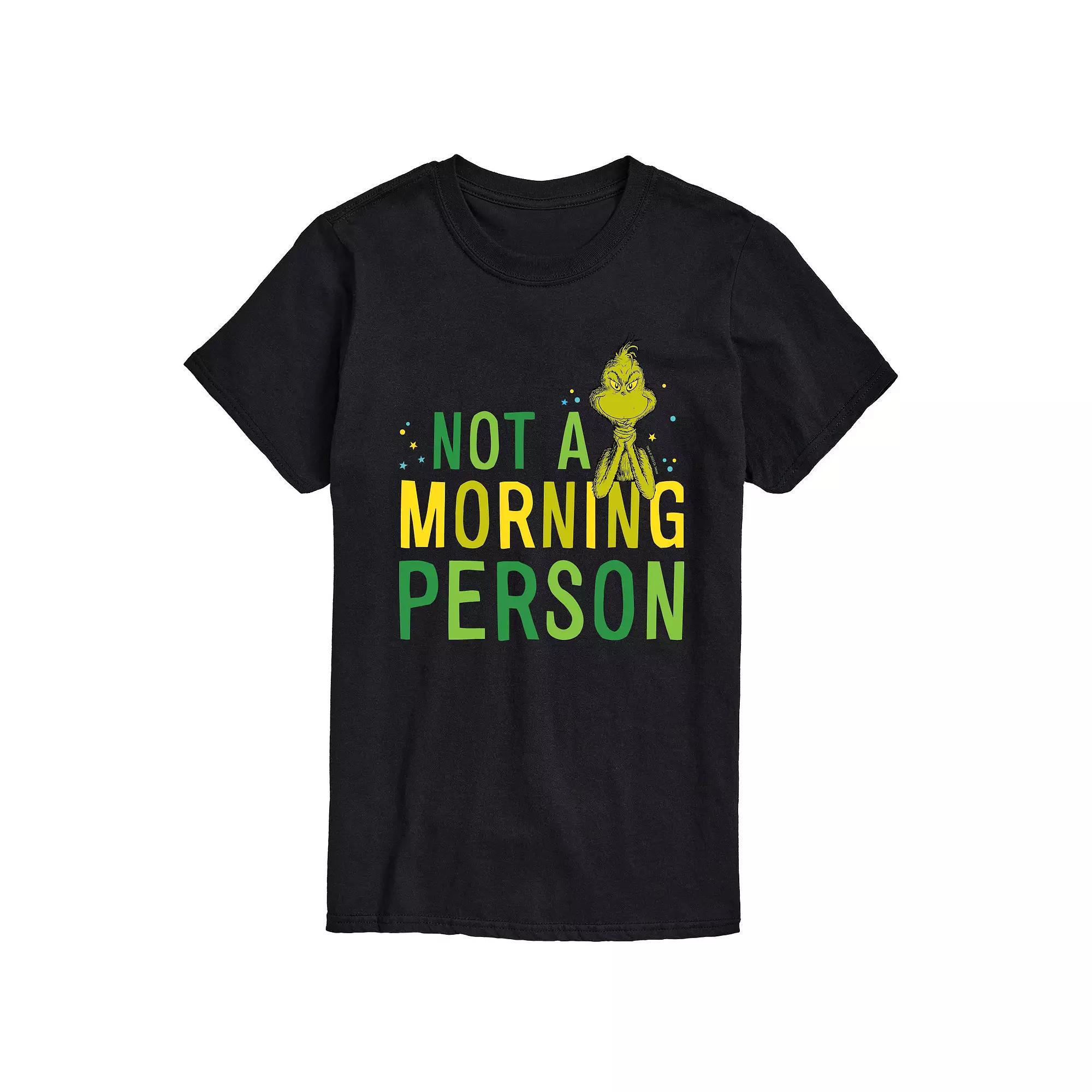 Mens Dr. Seuss Grinch Not A Morning Person Graphic Tee Product Image