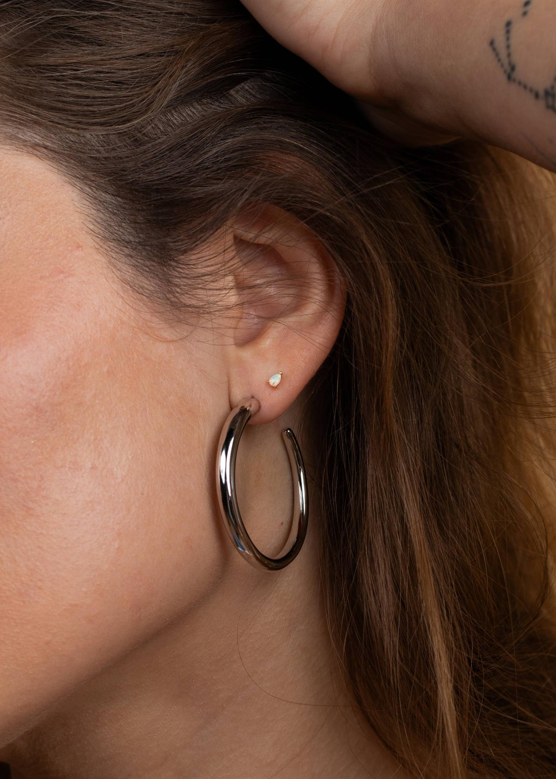 Everyday Silver Large Hoop Earrings Product Image