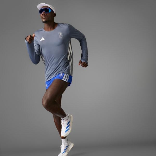 adidas Boston Marathon 2025 Adizero Long Sleeve Tee Onix XL Mens Product Image