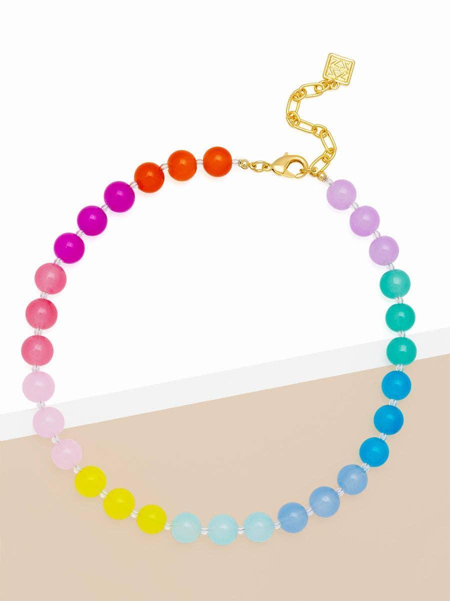 Multicolor Glass Bead Collar Necklace Product Image