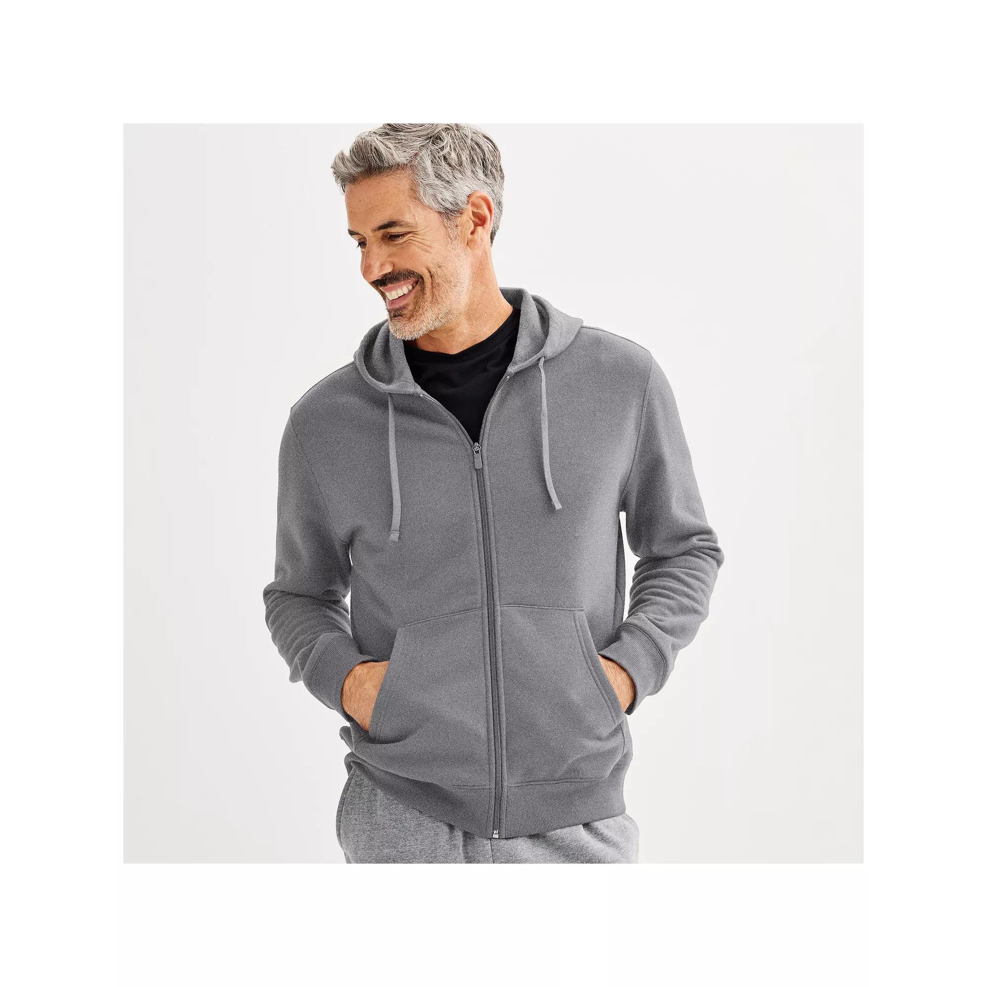 Men's Tek Gear® Ultra Soft Fleece Zip Front Hoodie, Size: Small, Rocky Brown Product Image
