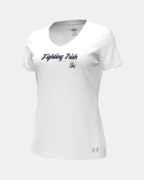 UA Performance Cotton Collegiate Womens V-Neck T-Shirt Product Image