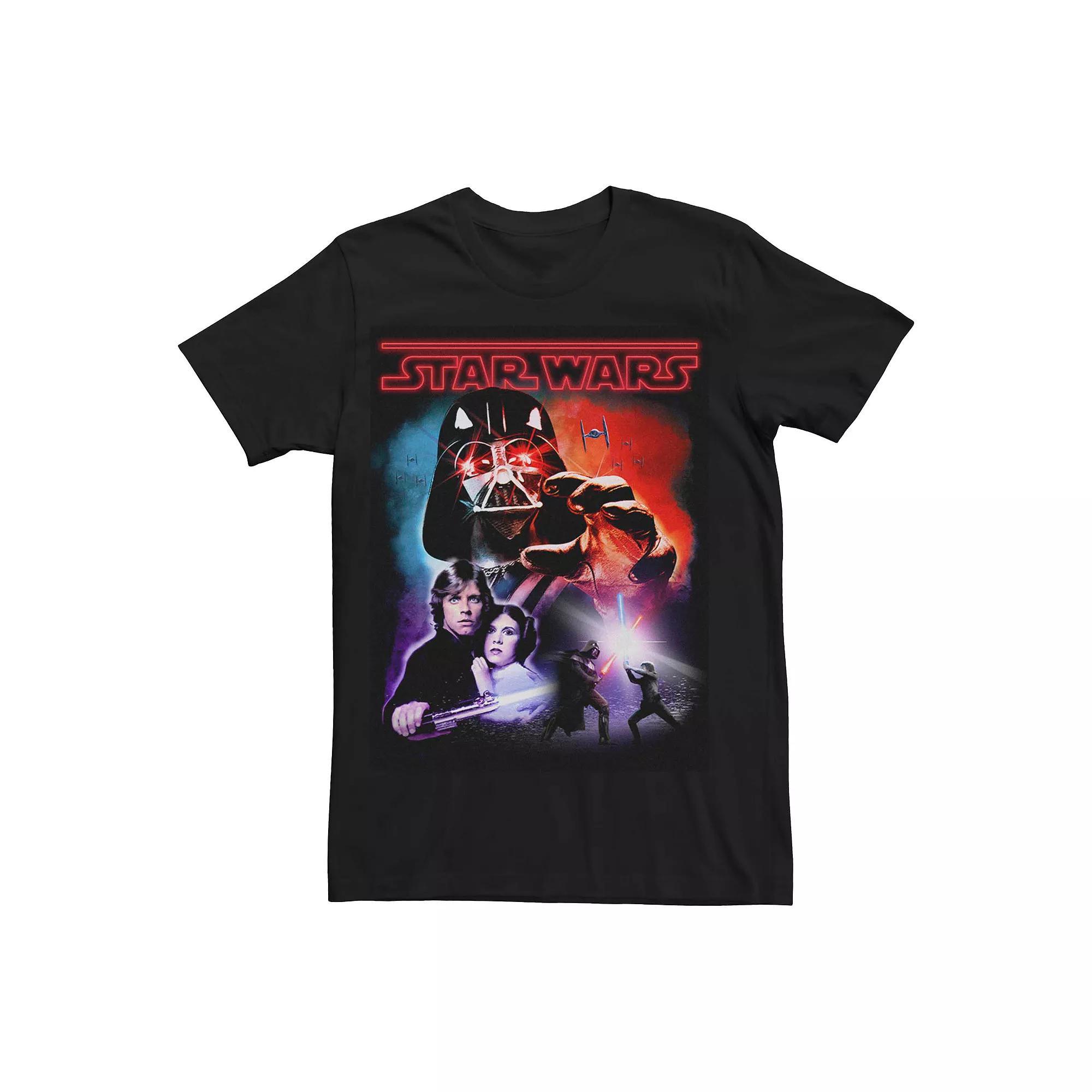 Men's Star Wars 80's Neon Mashup Poster Graphic Tee, Size: Medium, Black Product Image
