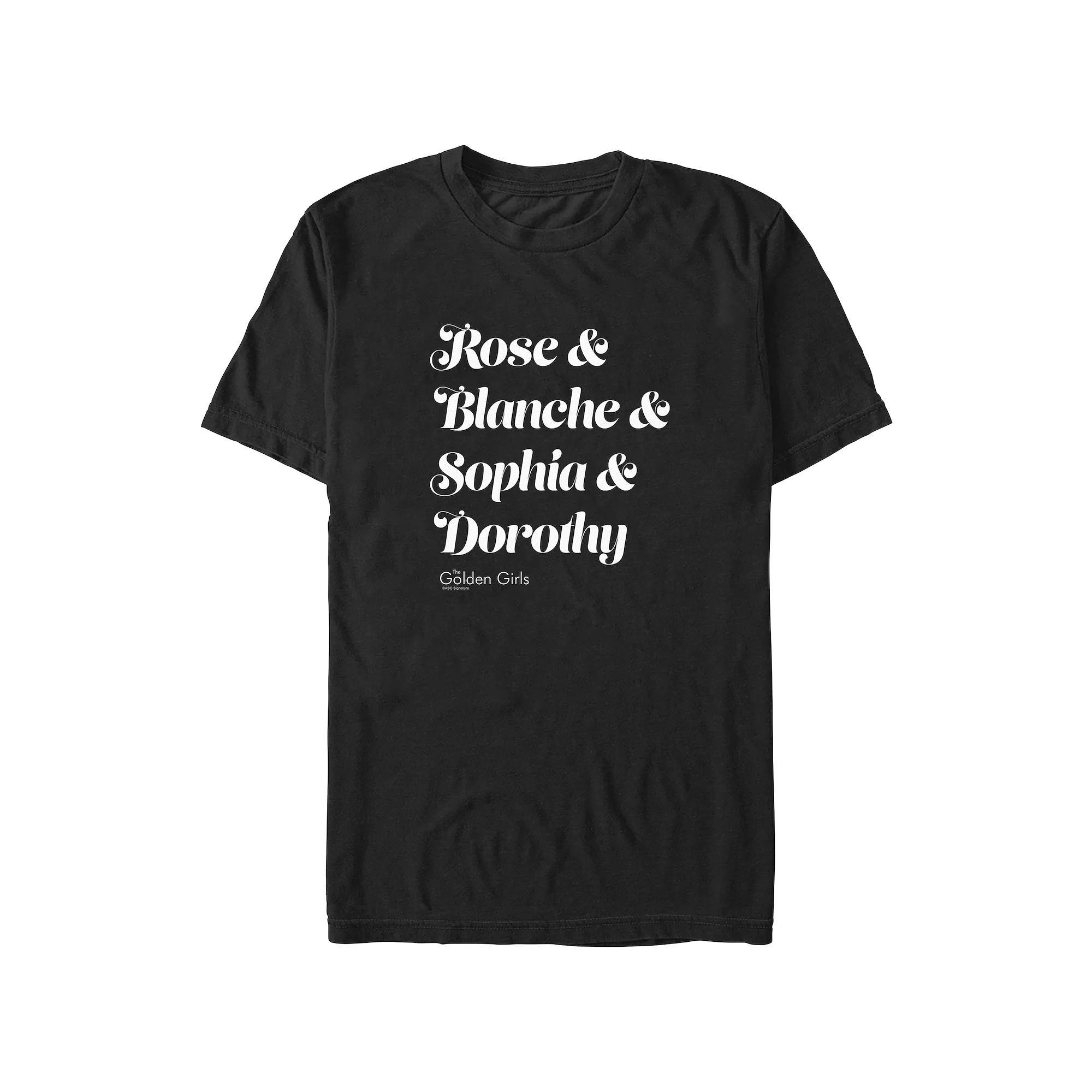 Men's The Golden Girls Main Girls Names Graphic Tee, Size: Medium, Black Product Image