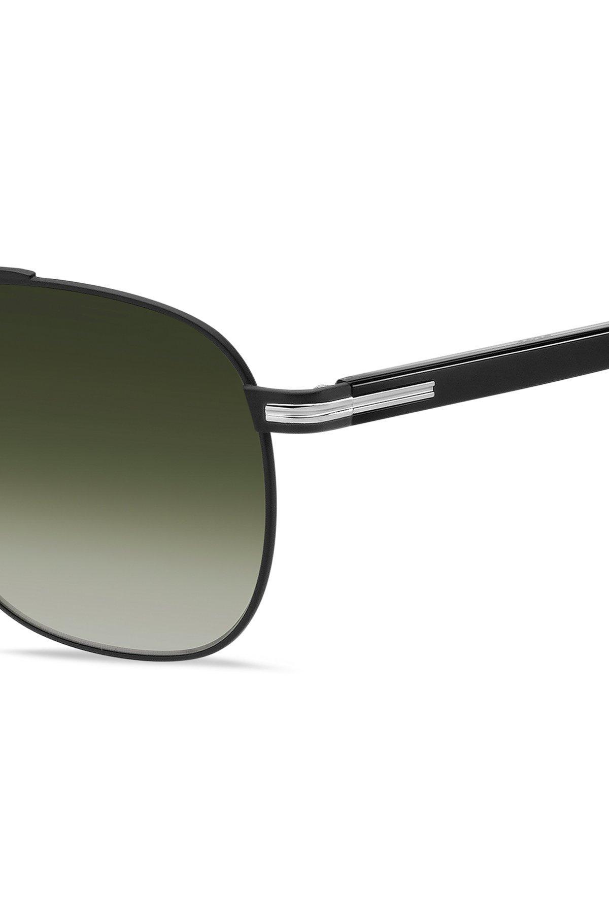 BOSS - Double-bridge sunglasses in black steel Product Image