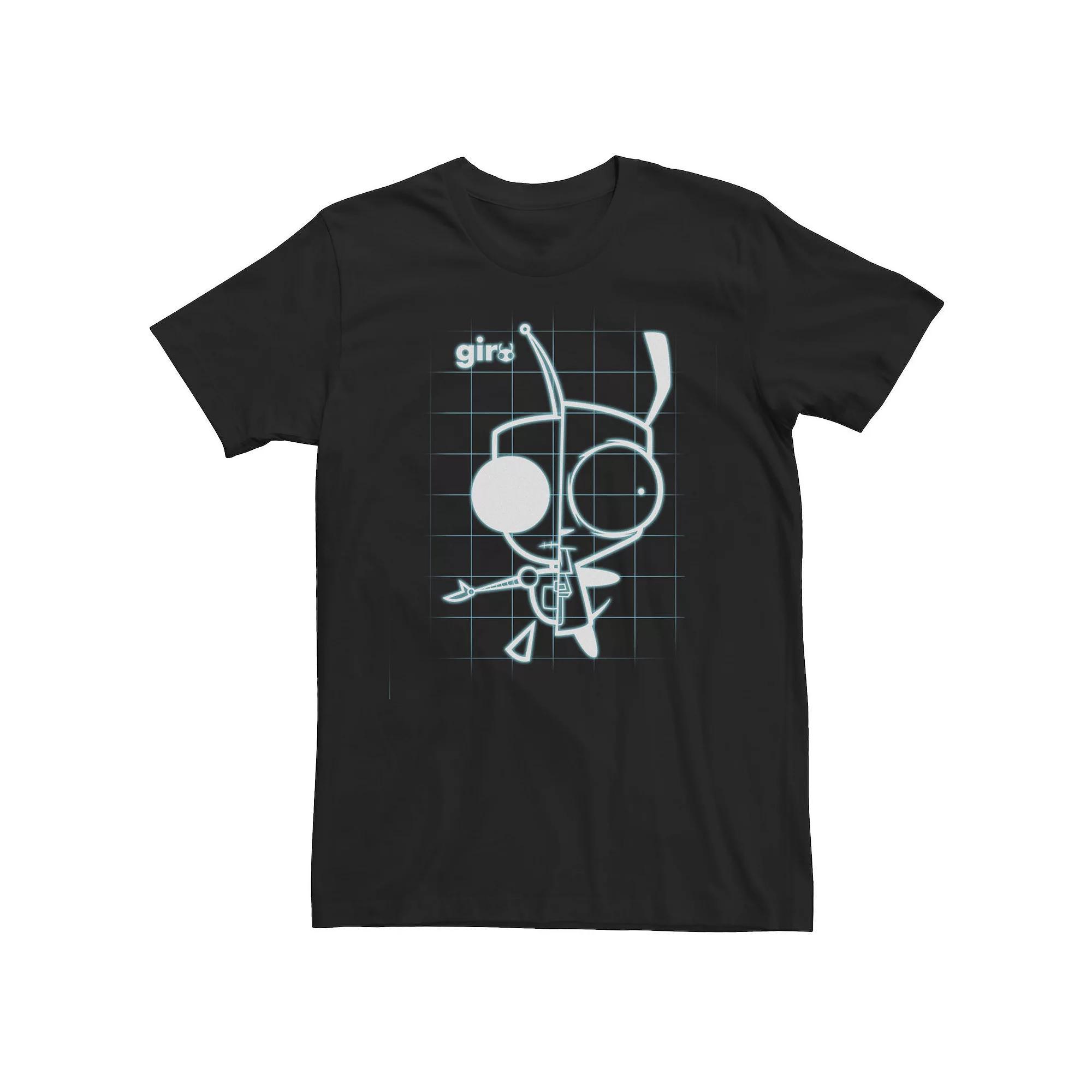 Men's Invader Zim Gir Schematic Tee, Size: Medium, Black Product Image