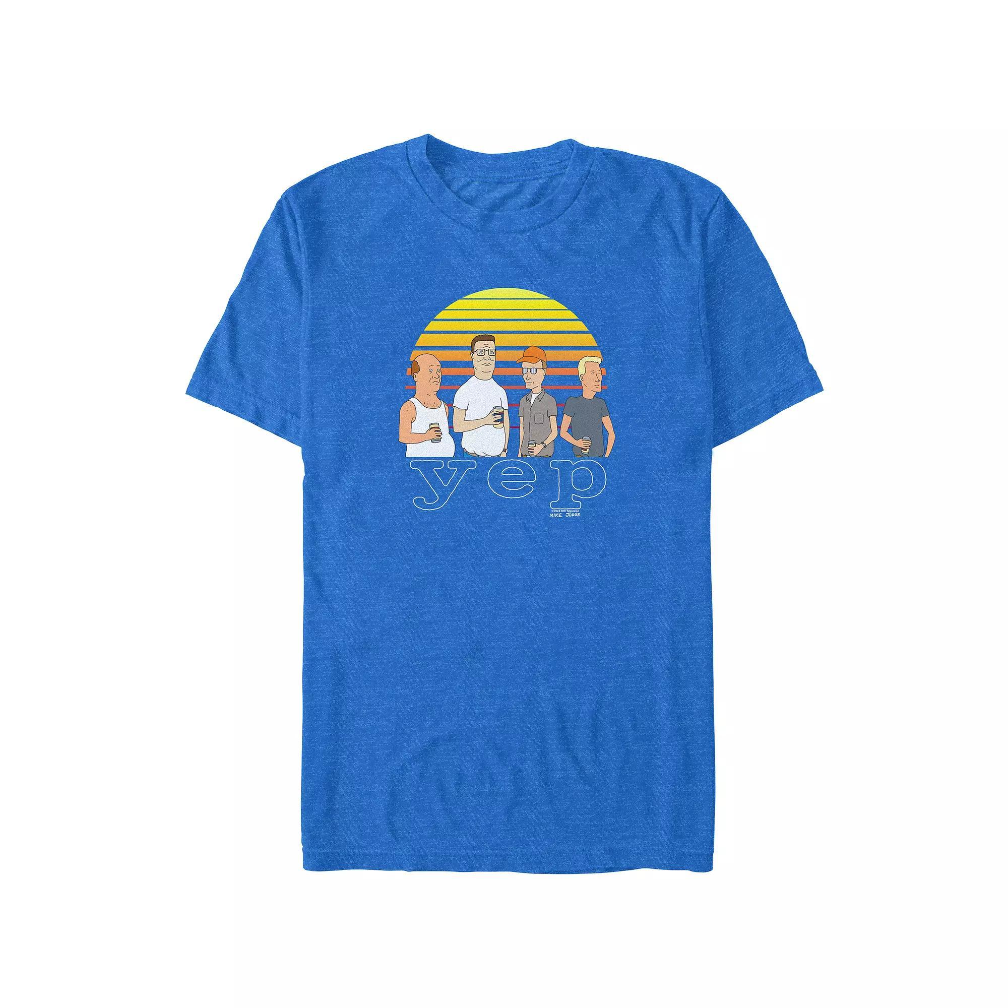 Big & Tall King Of The Hill Yep Sunset Graphic Tee, Men's, Size: 4XL, Royal Grey Product Image