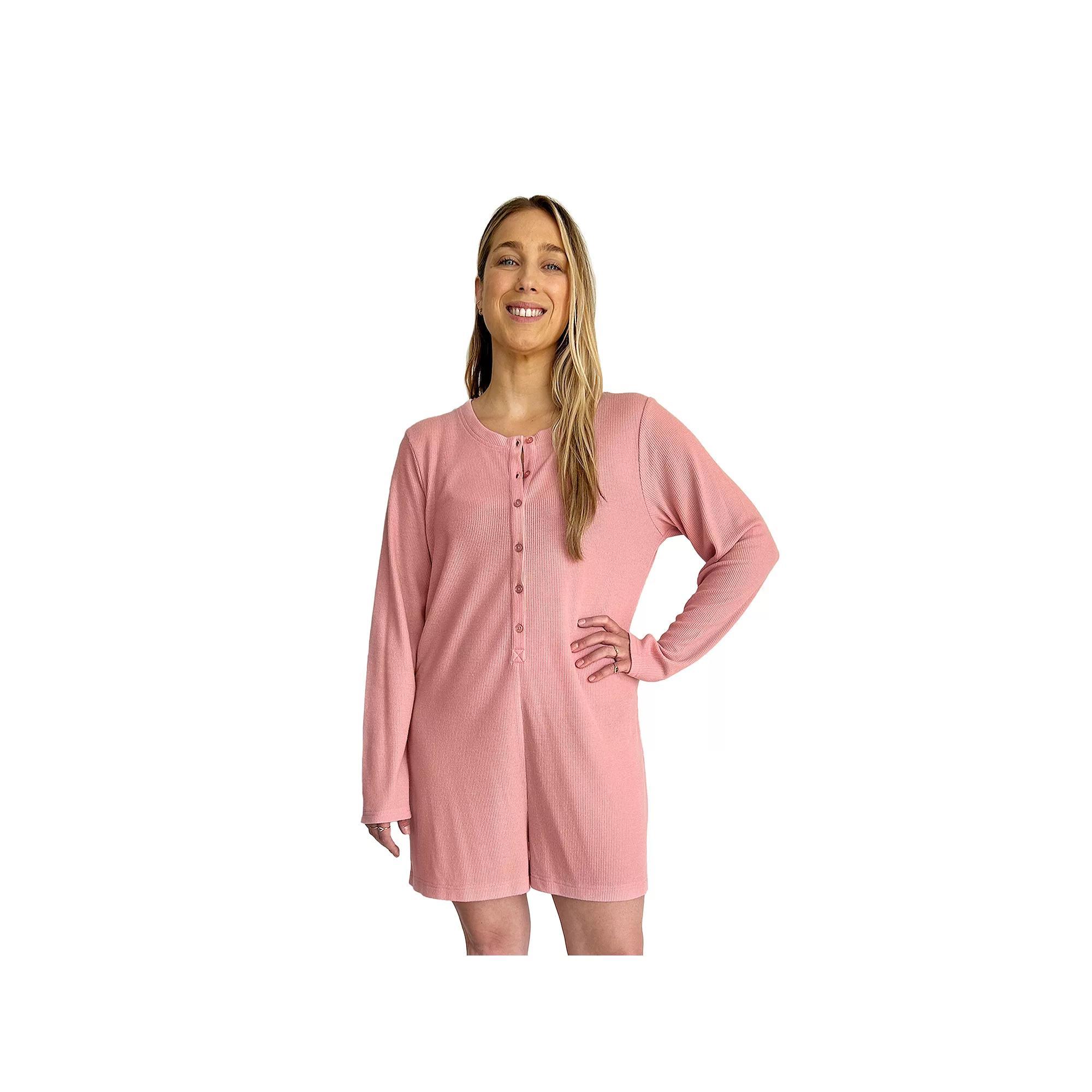 Women's Peace, Love & Dreams Shortie Pajama Romper, Size: XS, Pink Product Image