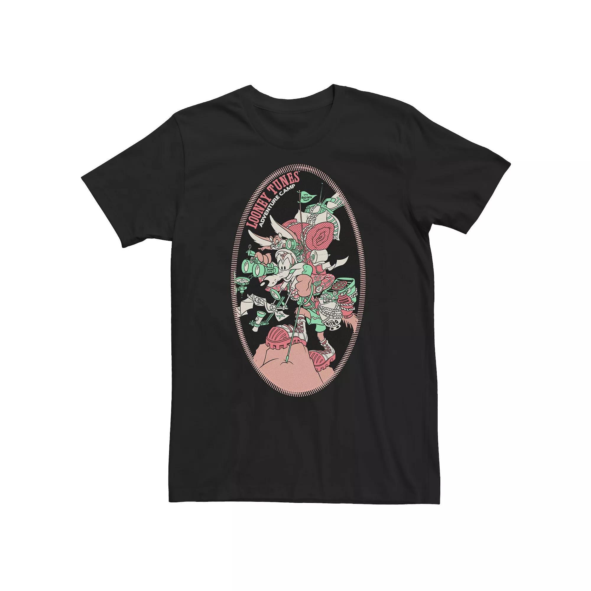 Big & Tall Looney Tunes Adventure Camp Wile E. Coyote Tee, Men's, Size: 4XLT, Black Product Image