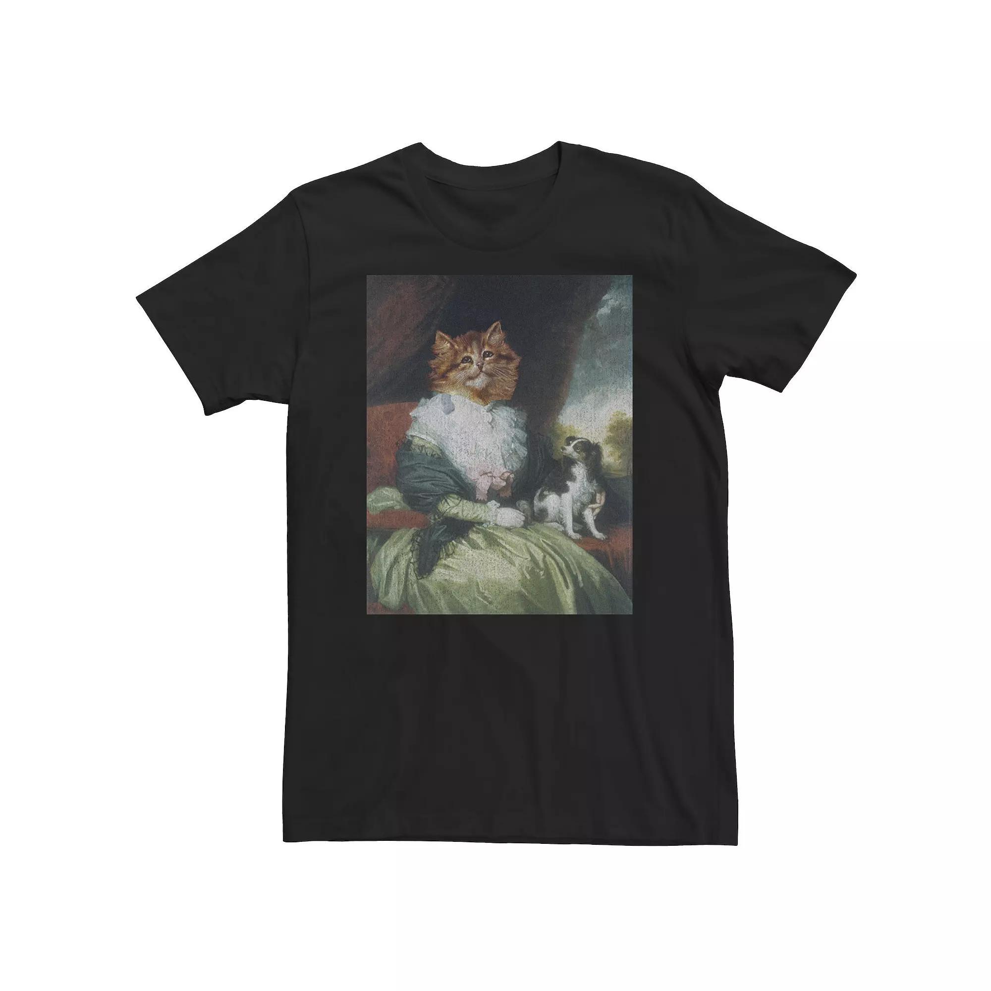 Big & Tall Fifth Sun Vintage Cat And Dog Painting Tee, Mens Product Image