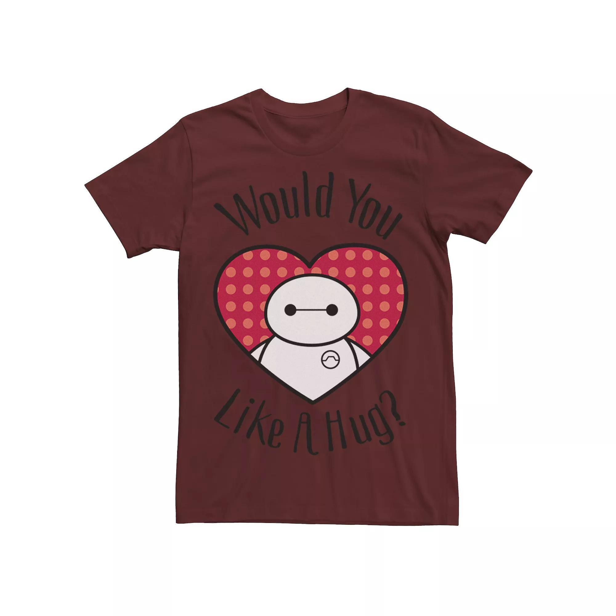 Disney's Big Hero 6 Baymax Men's Like A Hug Valentine's Day Tee, Size: Small, Red Product Image