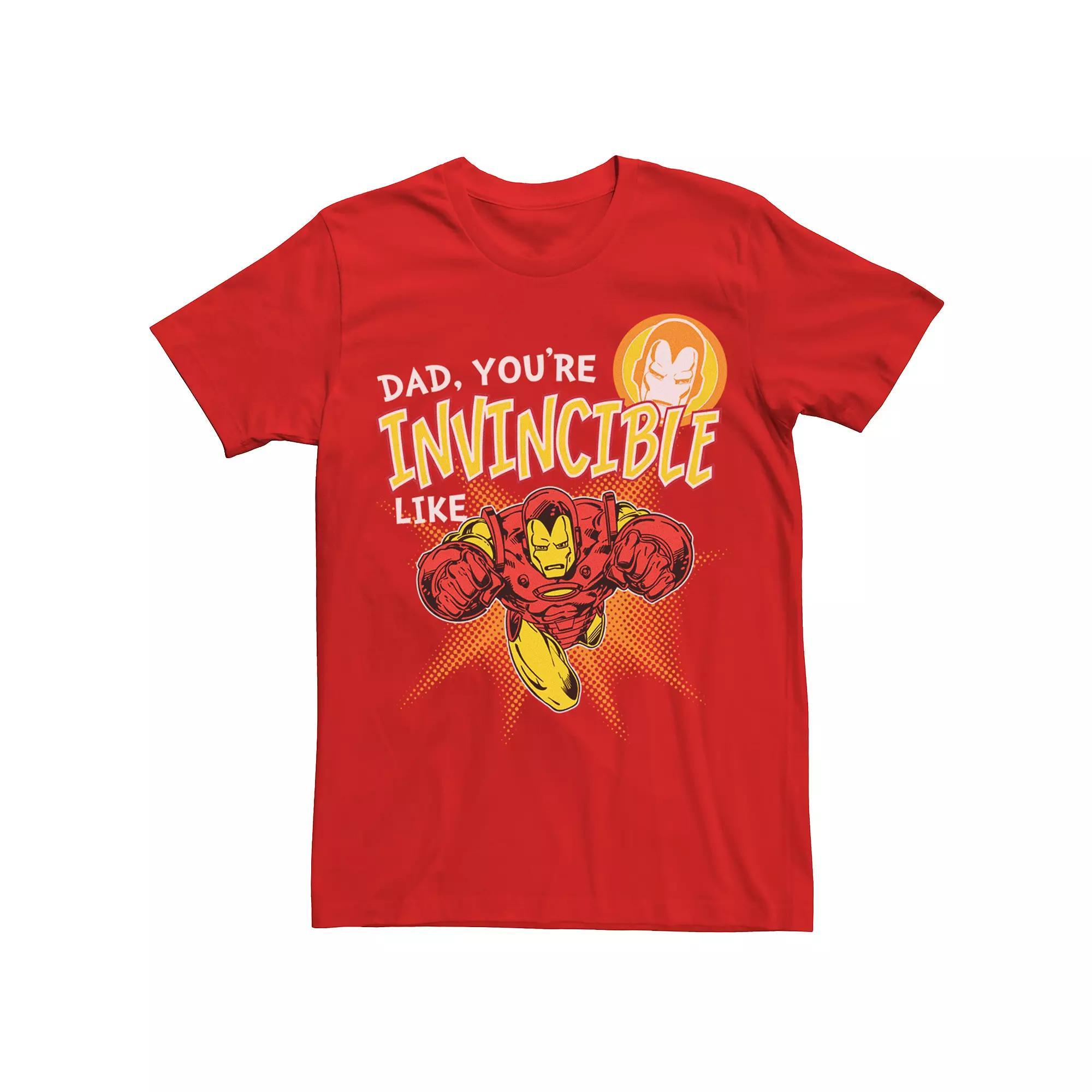 Men's Marvel Iron Man Invincible Like Dad Tee, Size: Medium, Red Product Image