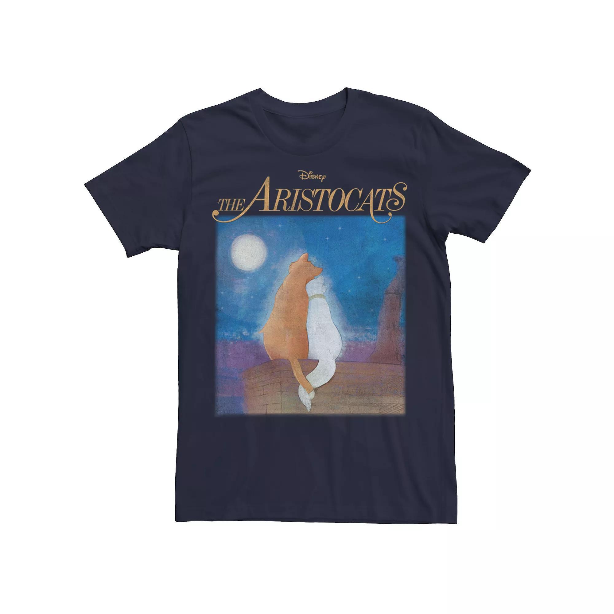 Big & Tall Disney The Aristocats Duchess & Thomas Night Sky Portrait Tee, Men's, Size: 4XL, Blue Product Image