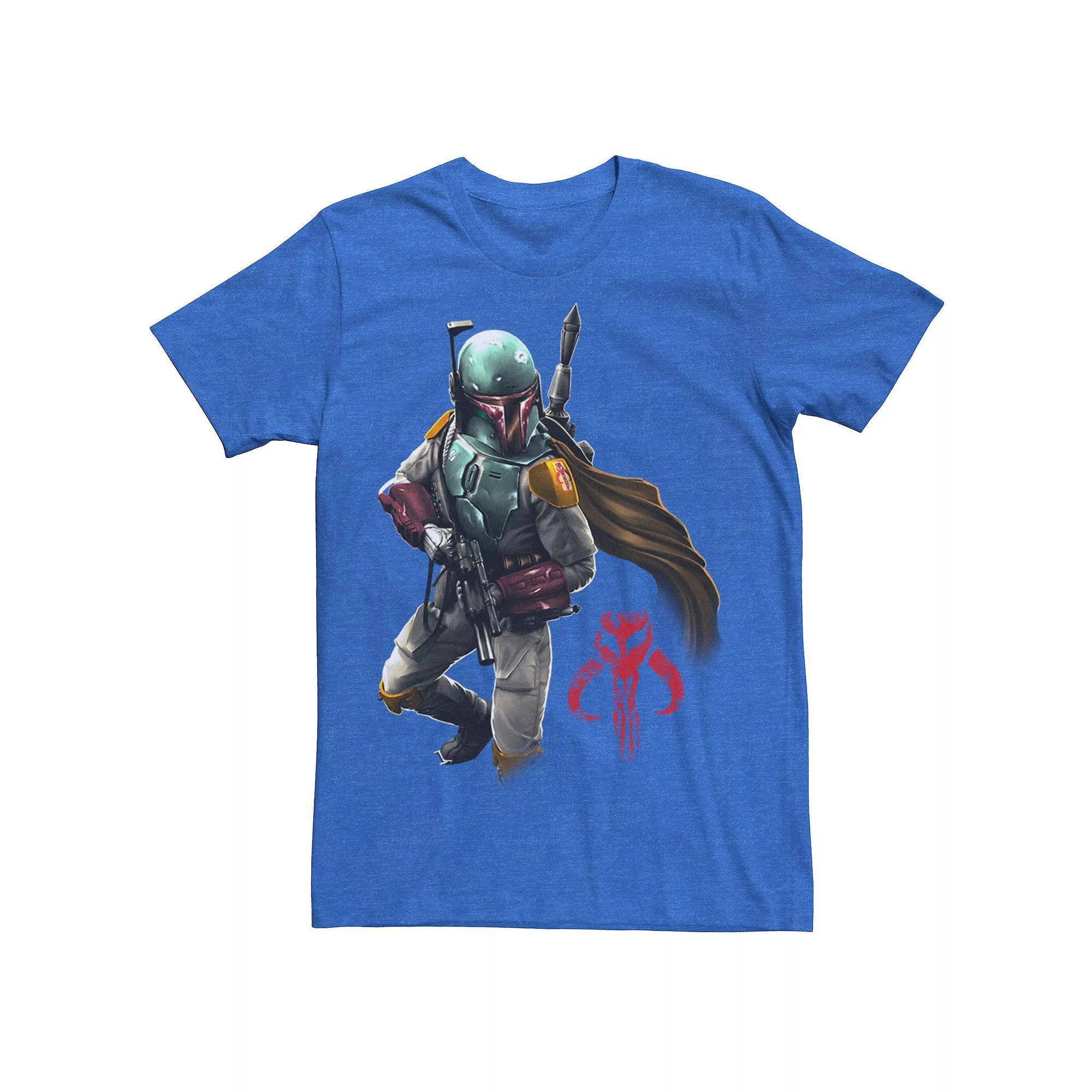 Men's Star Wars Boba Fett Grunge Profile Tee, Size: XL, Royal Grey Product Image