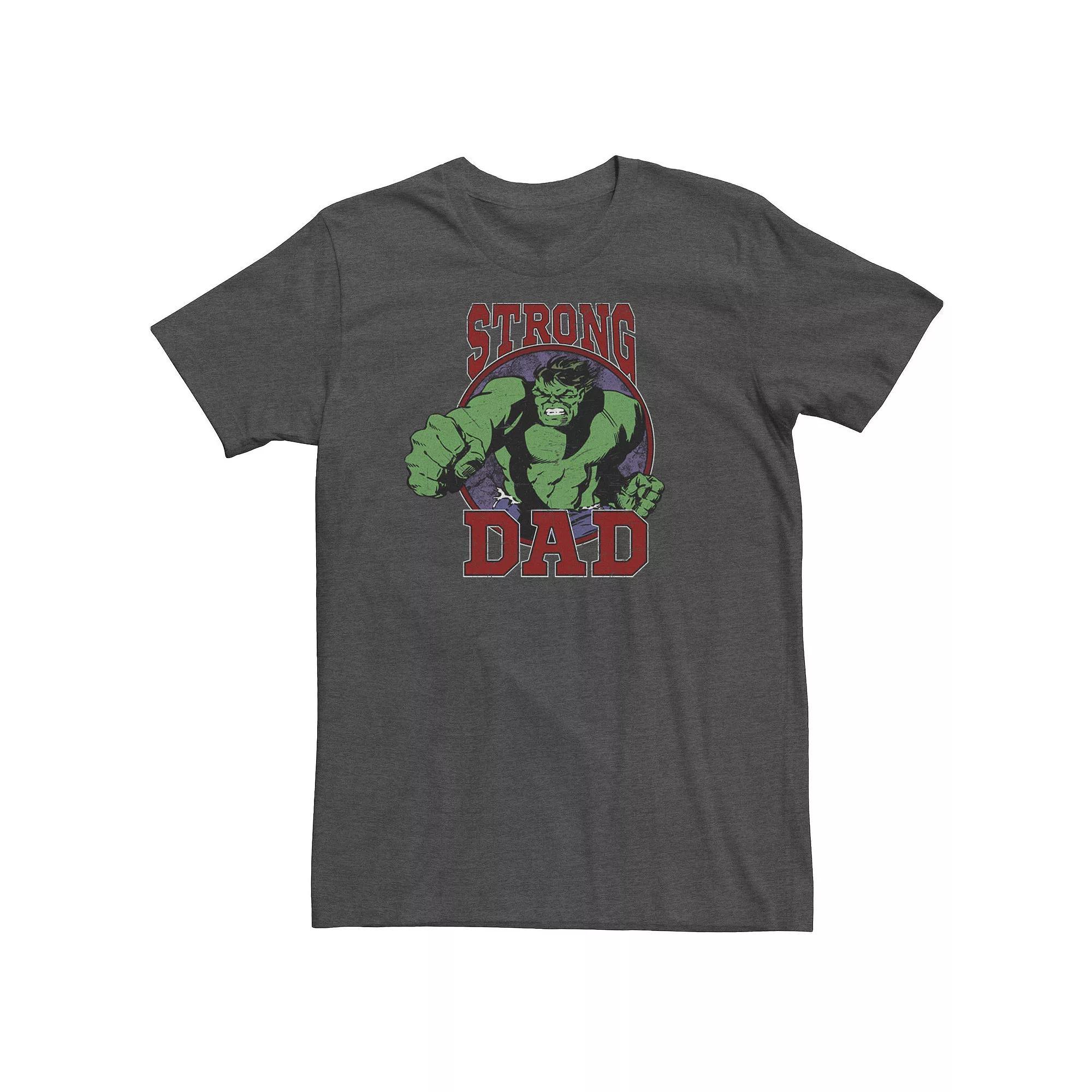 Big & Tall Marvel Hulk Father's Day Strong Dad Tee, Men's, Size: 3XL Tall, Grey Heather Product Image