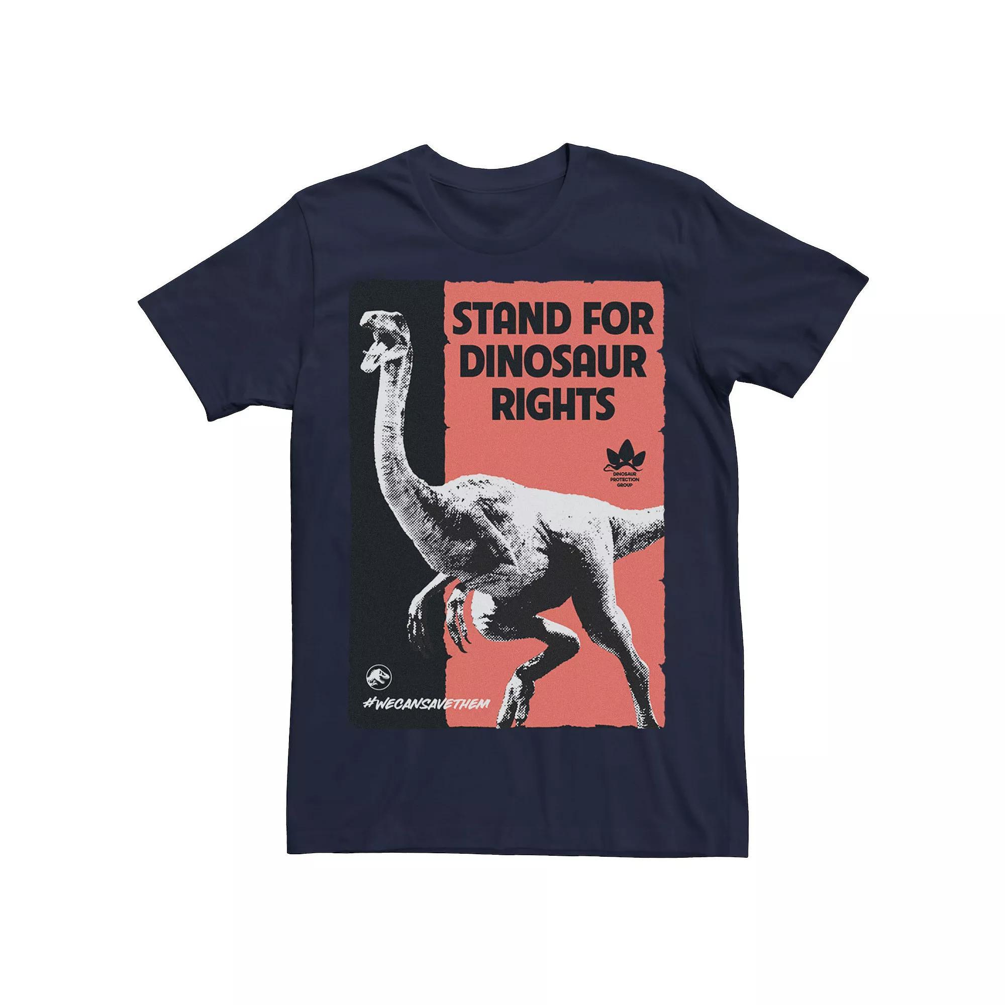 Mens Jurassic World Stand For Dinosaurs Poster Tee Athletic Grey Product Image