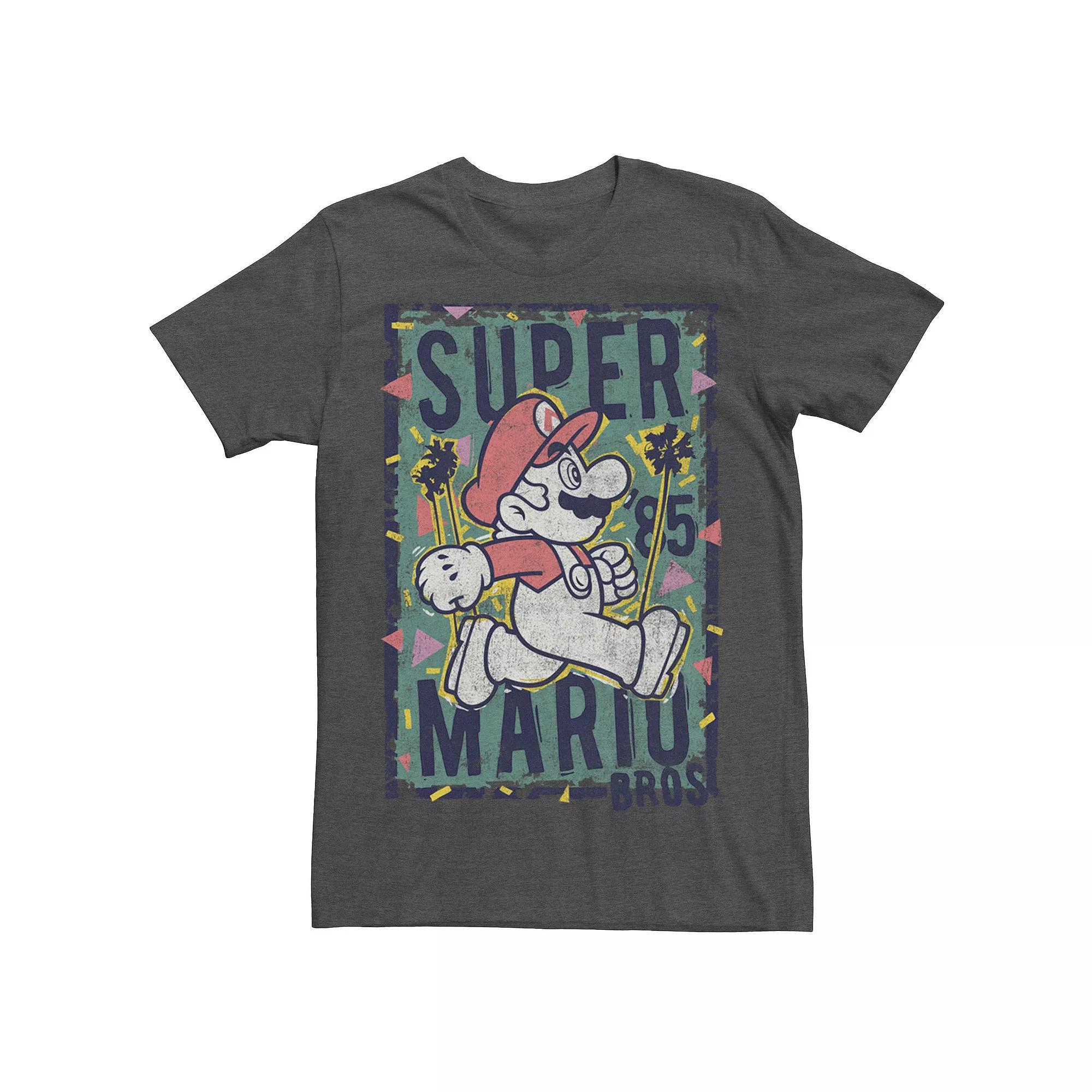 Men's Nintendo Super Mario '85 Flower Poster Tee, Size: XL, Grey Heather Product Image