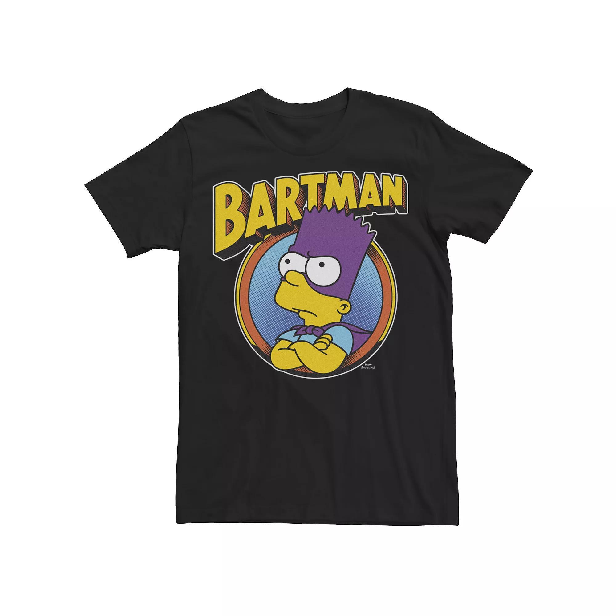 Men's The Simpsons Bartman Hero Shot Tee, Size: XL, Black Product Image