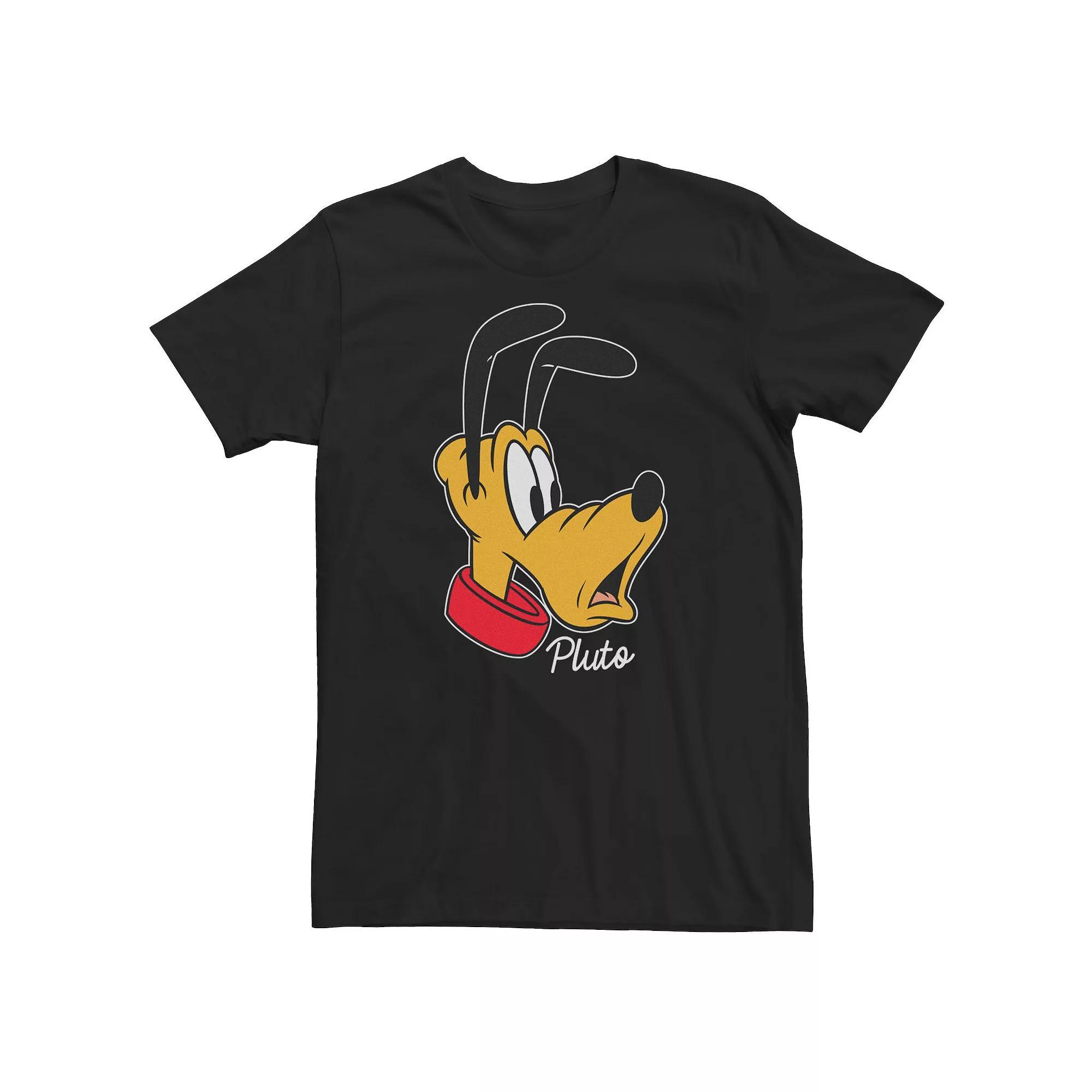 Disney's Pluto Big & Tall Surprised Face Portrait Tee, Men's, Size: 5XL, Black Product Image