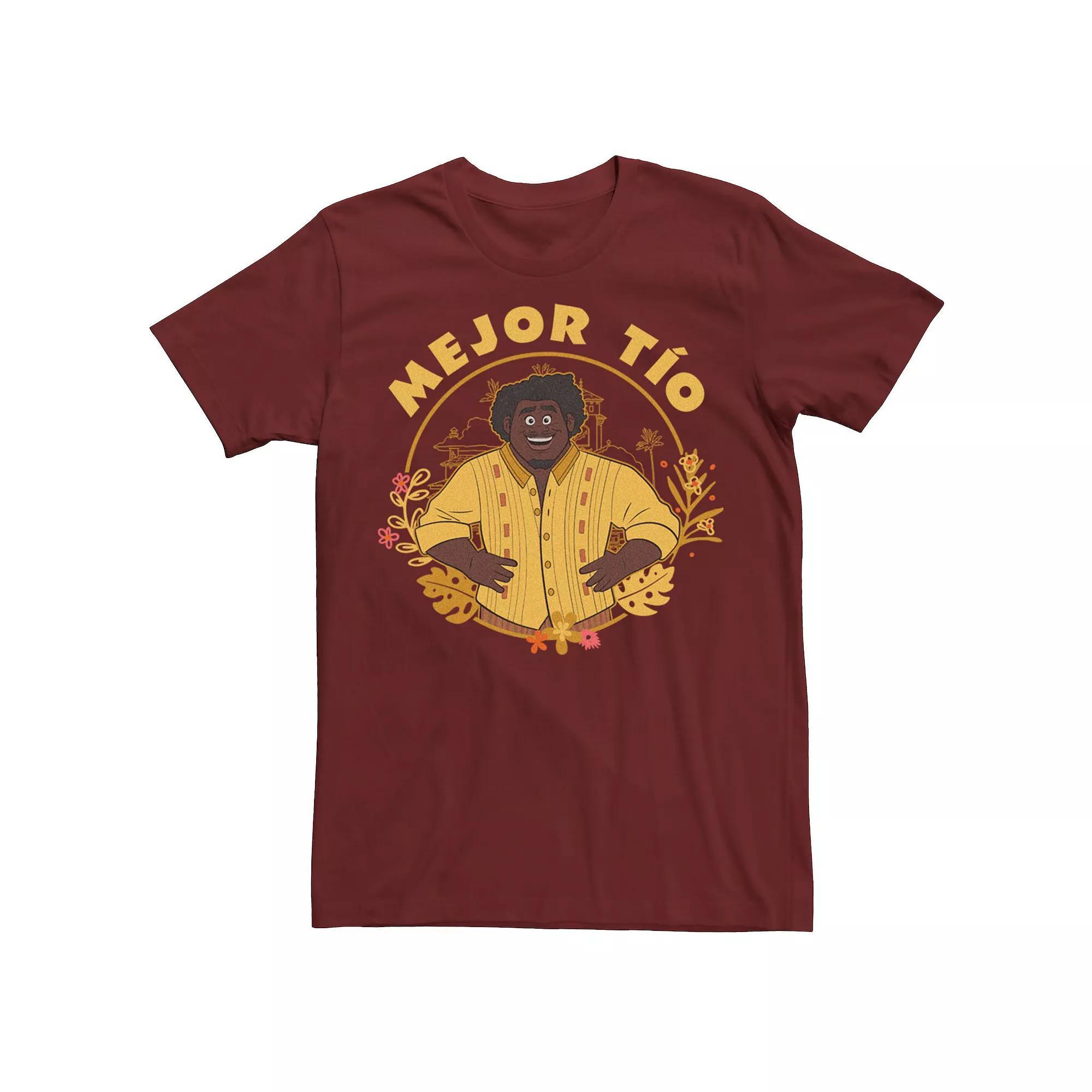Disneys Encanto Mens Mejor Tio Felix Madrigal Logo Tee Red Product Image