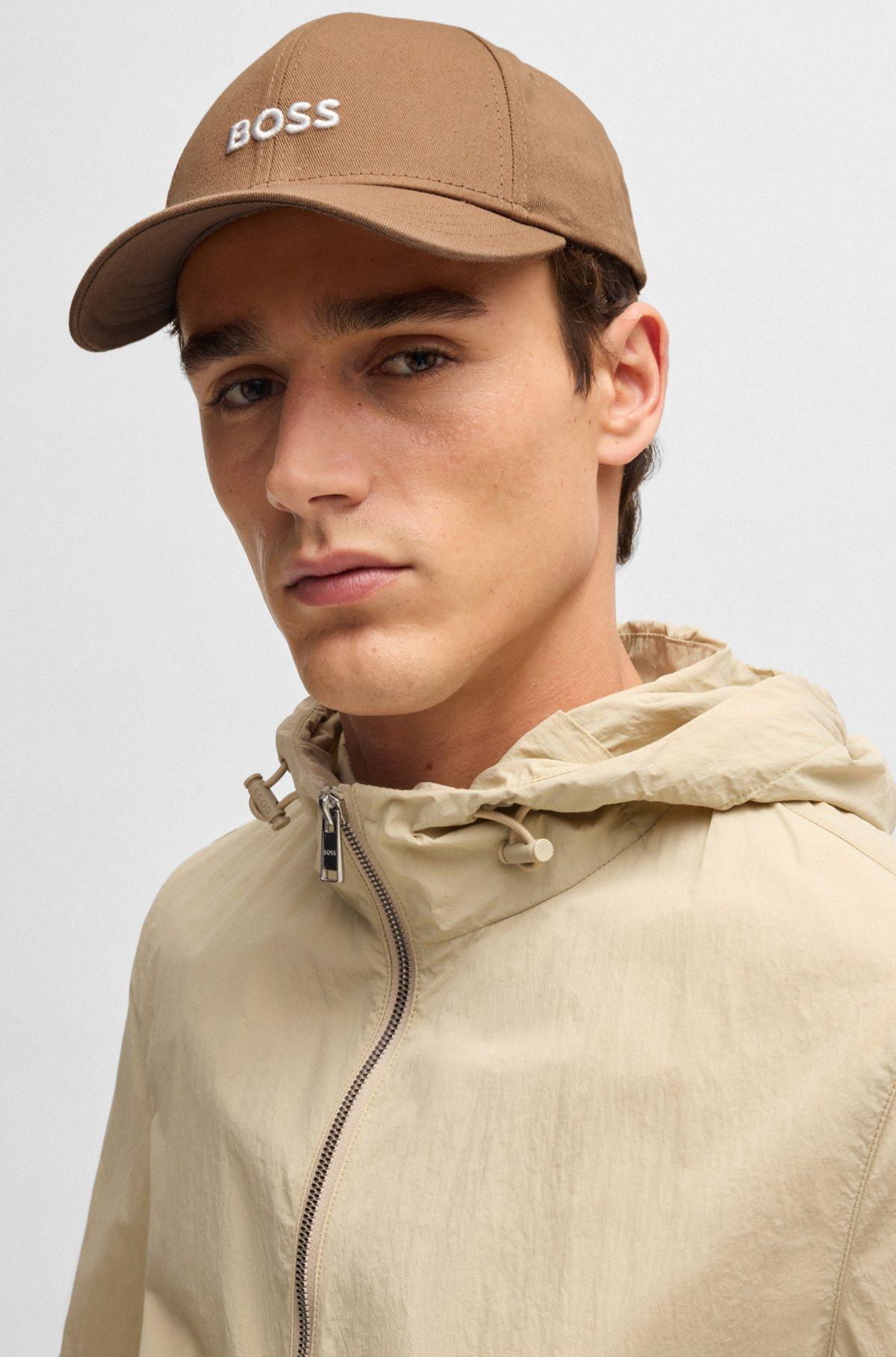 BOSS - Baseball cap in cotton twill with embroidered logo - Beige Product Image
