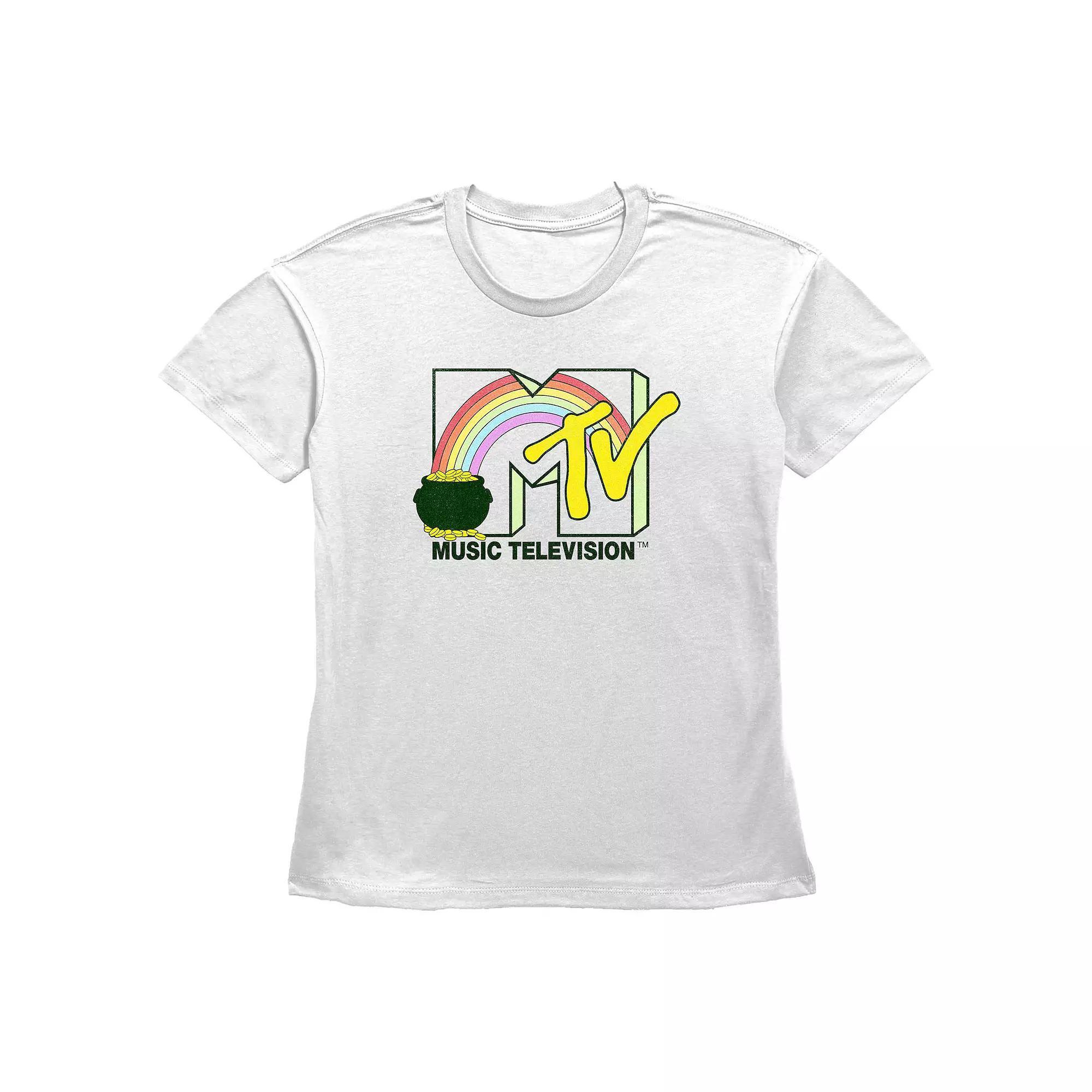Women's MTV Pot Of Gold Graphic Tee, Size: XXL, White Product Image
