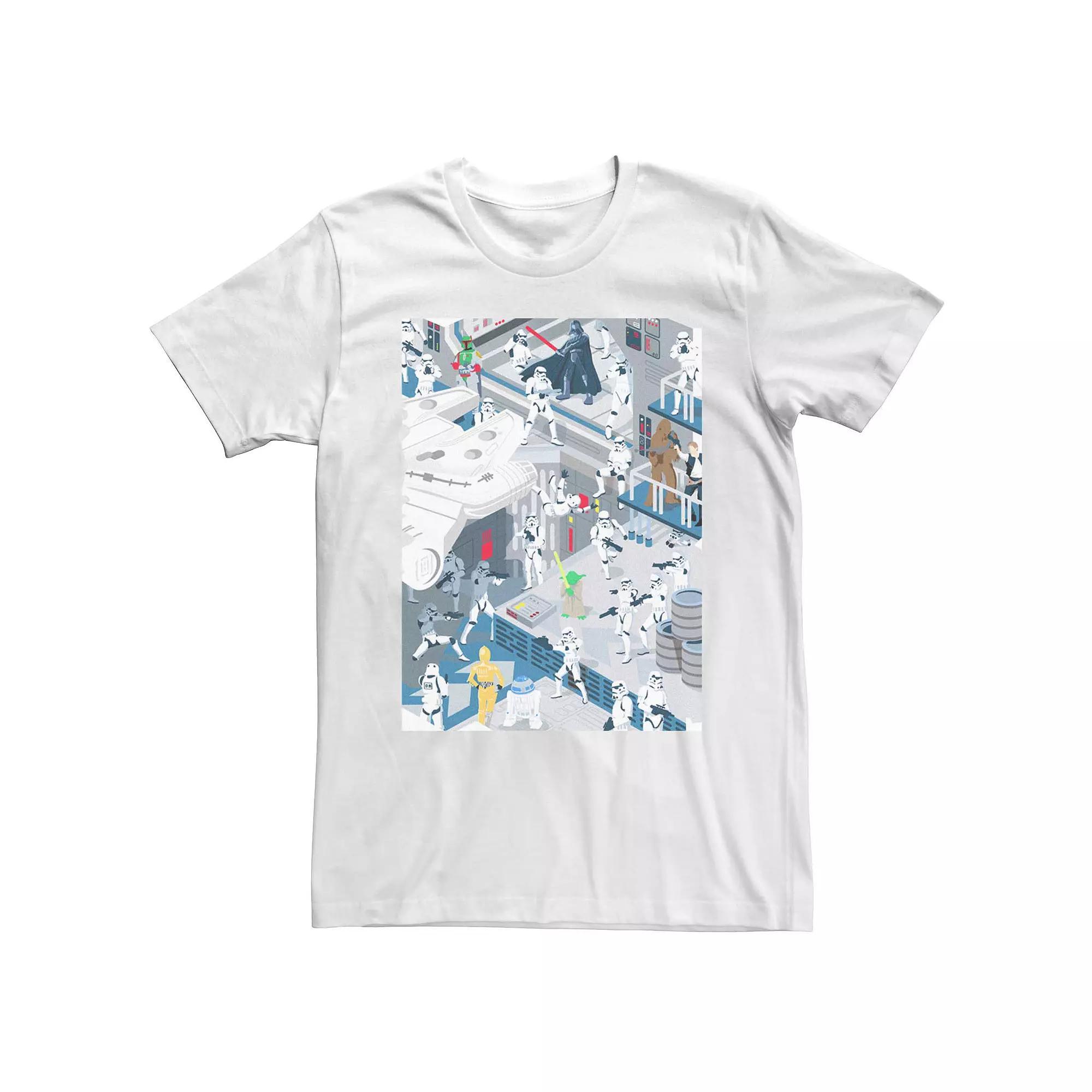 Men's Star Wars Seek And Find Poster Tee, Size: Small, White Product Image