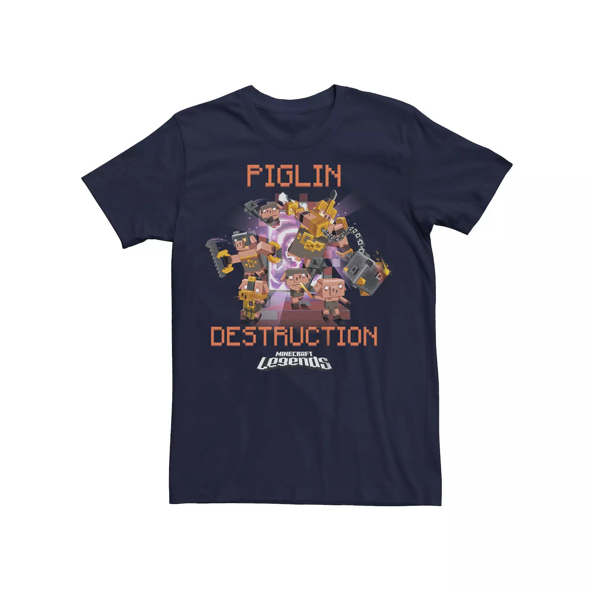 Men's Minecraft Legends Piglin Destruction Graphic Tee, Size: Large, Blue Product Image