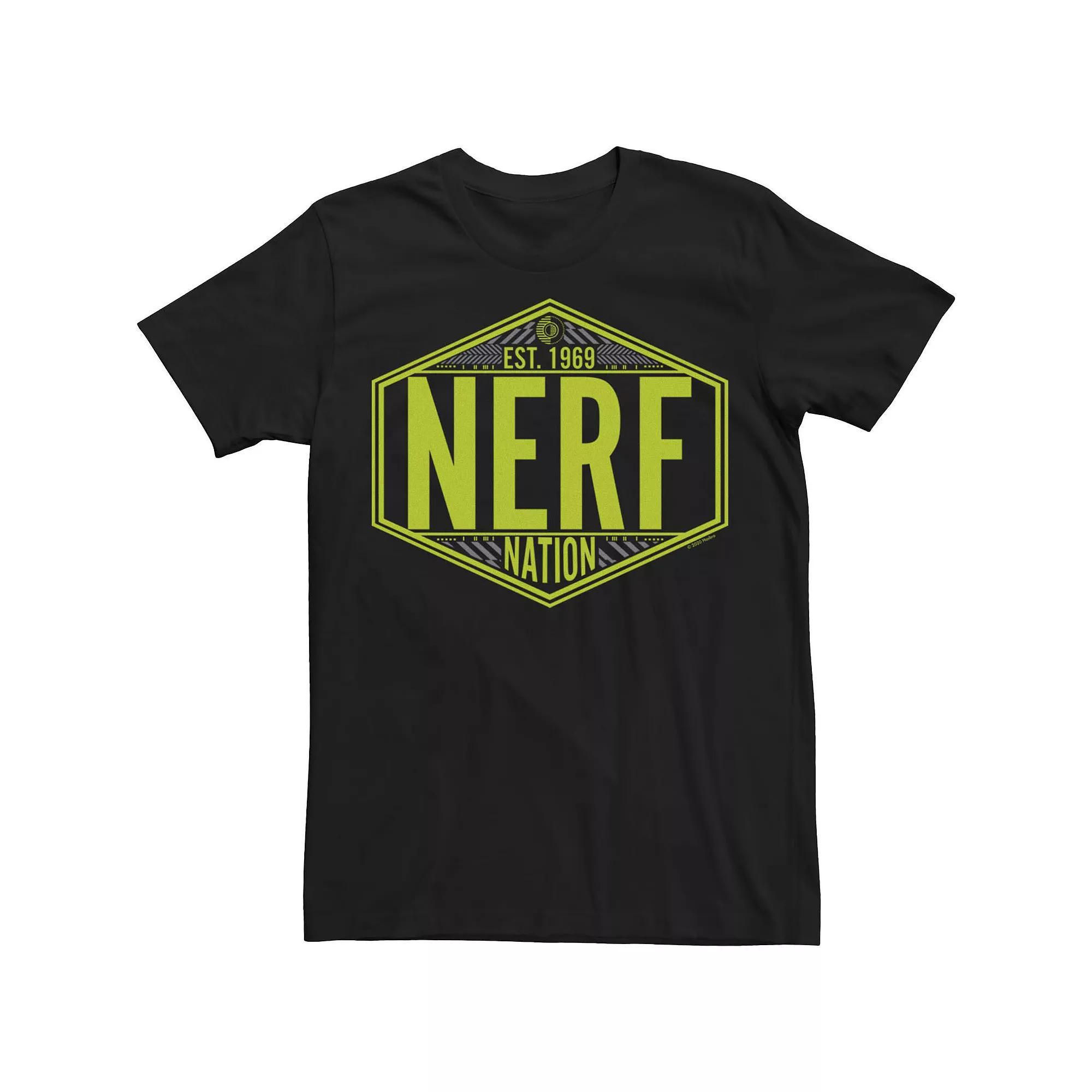 Men's Nerf Nation Est 1969 Neon Badge Tee, Size: XXL, Black Product Image
