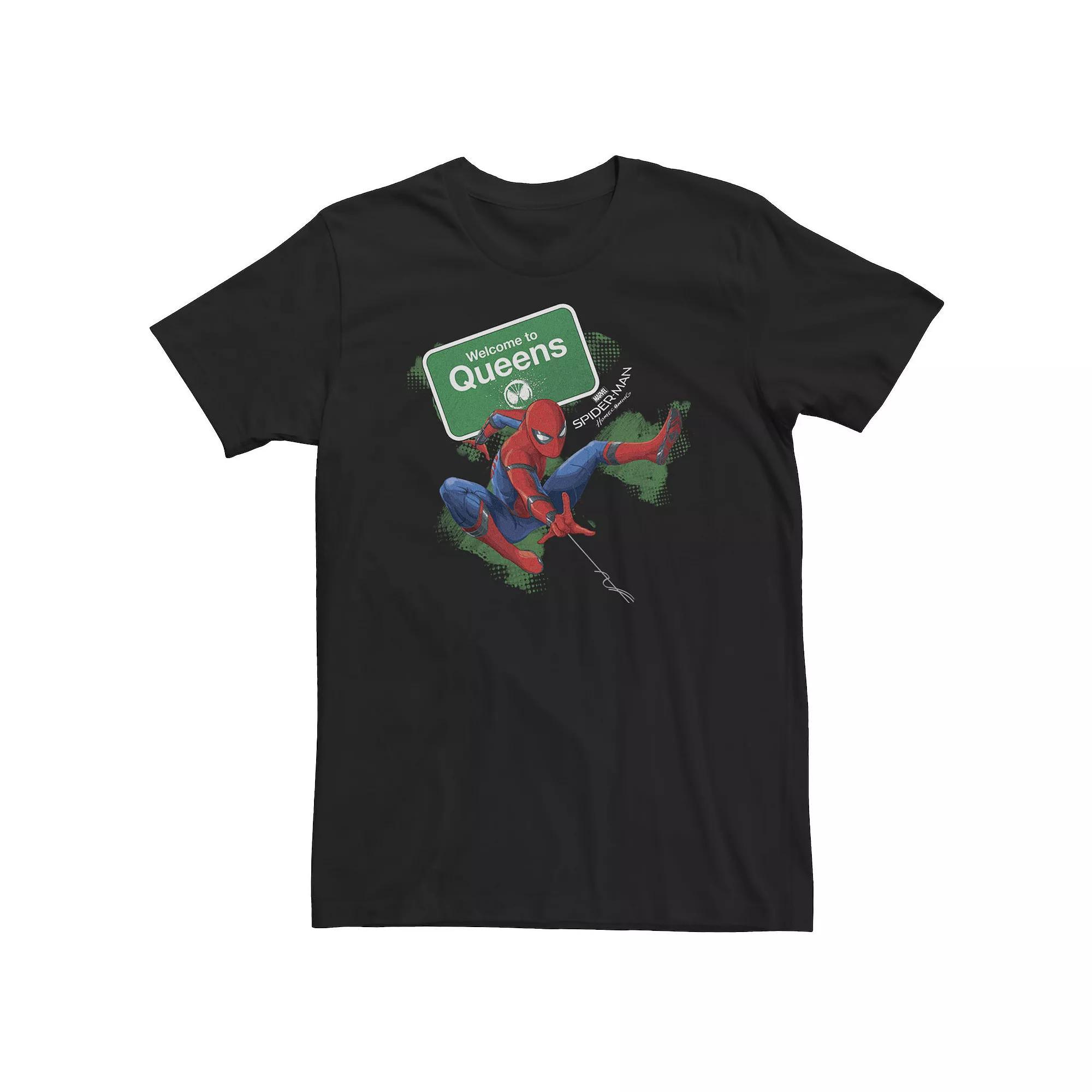 Big & Tall Marvel Spider-Man Homecoming Entering Queens Tee, Men's, Size: 3XL, Black Product Image