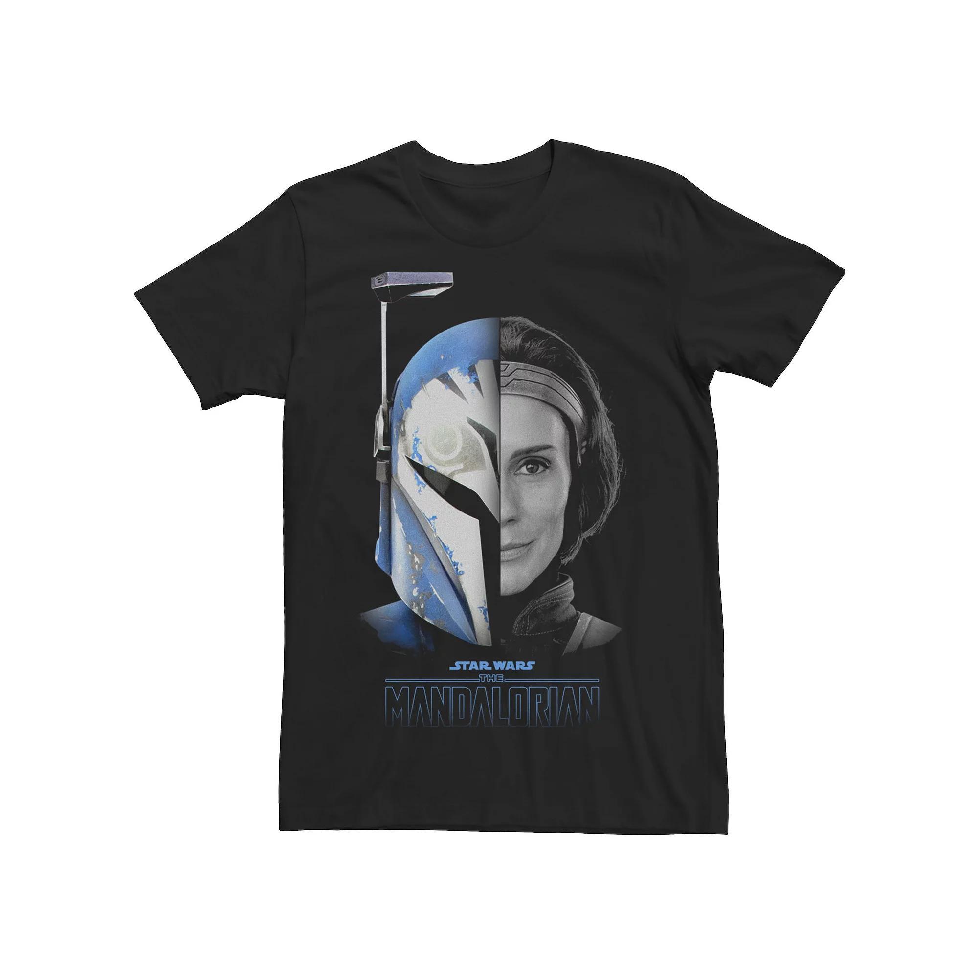 Men's Star Wars: The Mandalorian Bo-Katan Split Face R17 Tee, Size: XXL, Black Product Image
