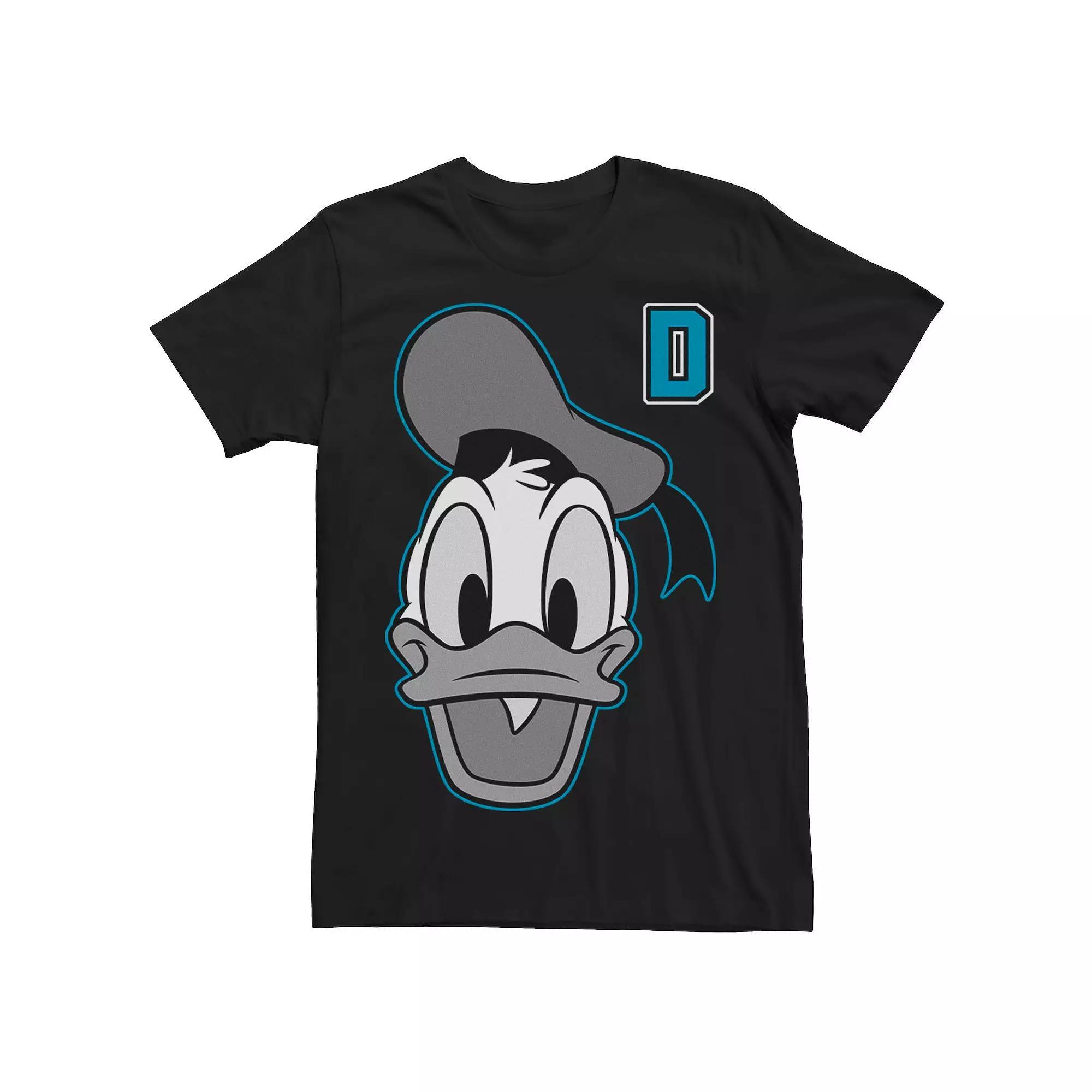 Disney's Donald Duck Men's Varsity Letter Face Tee, Size: 3XL, Black Product Image
